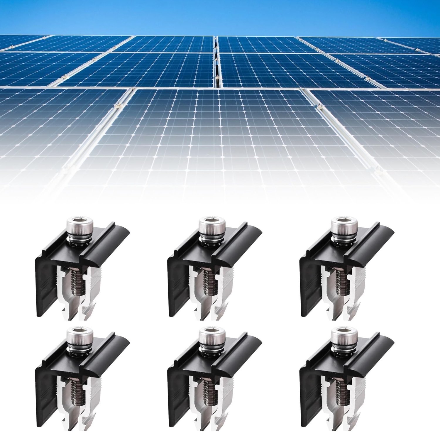 Set van 6 Solar Panel Beugels van Aluminium