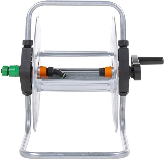 Wandmontage van verzinkt staal voor 50 m 1/2 inch tuinslang, draaibare slanghouder voor ruimtebesparende irrigatie — afbeelding 4
