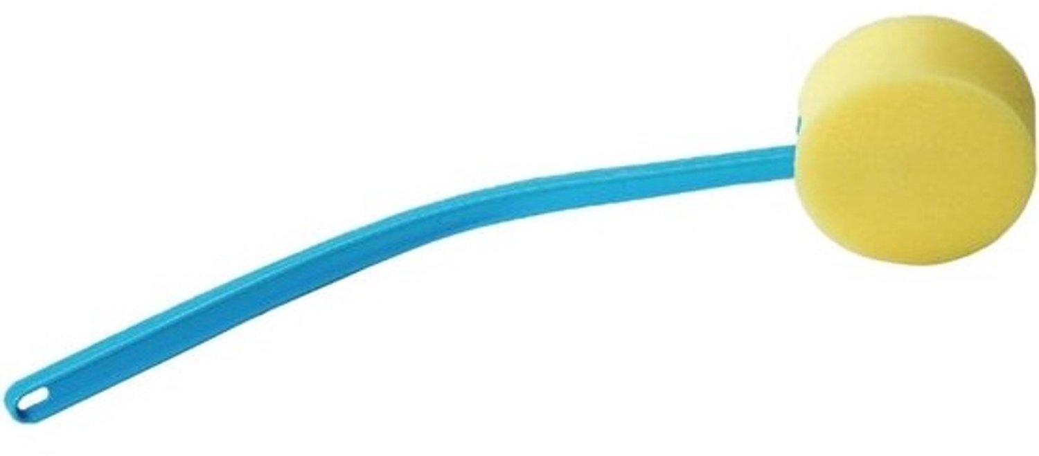 Lange badspons - Doucheborstel - Moeilijk bereikbare plekken - Buigzame handgreep 56cm - 56 cm - Wit