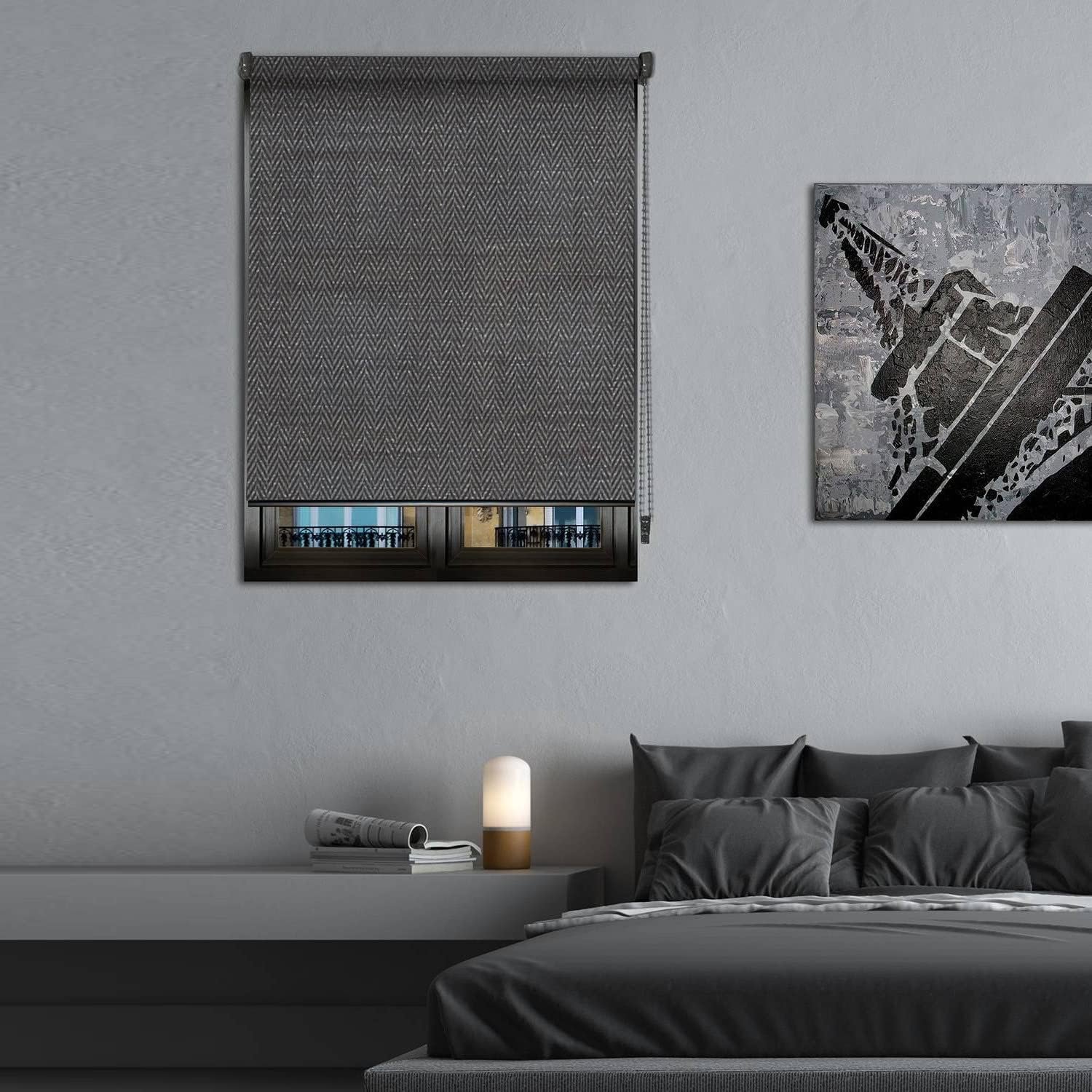 Verduisterend rolgordijn zwart – serie Must – donkergrijs – L 64 x H 190 cm