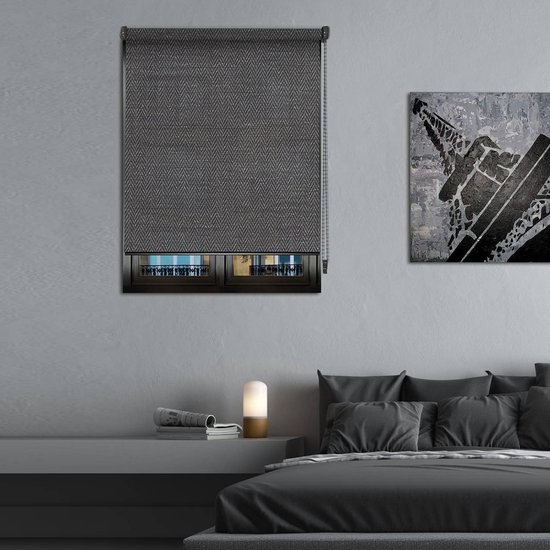 Verduisterend rolgordijn zwart – serie Must – donkergrijs – L 64 x H 190 cm