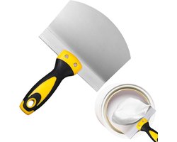 Professionele RVS Verfspatel met Kunststof Handvat, 170mm Breed, Gebogen Plamuurmes voor Muren, Schrapen en Verwijderen van Verf en Plamuur