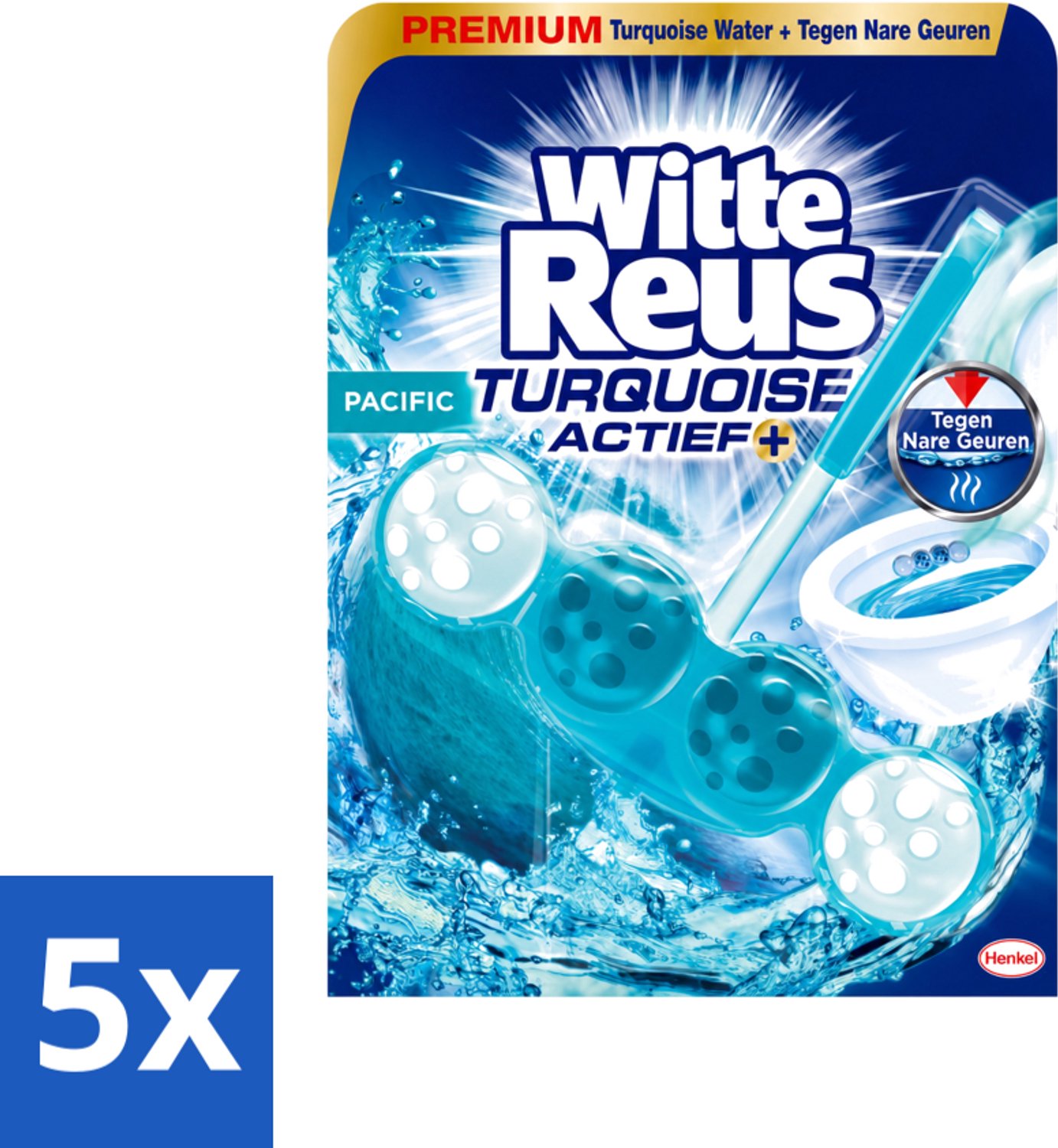 5 x Witte Reus - Turquoise Actief Toiletblok - 1 Toiletblok - Voordeelverpakking - 5 stuks