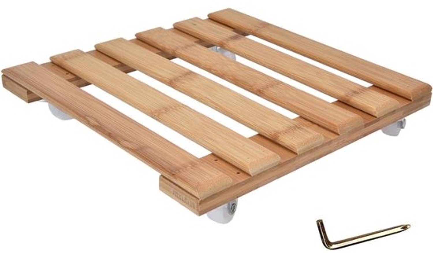 Vierkante plantenroller - Plantenwagen - Potten verplaatsen - 360 graden draaibaar - Basis van 25x25cm - Donkerbruin