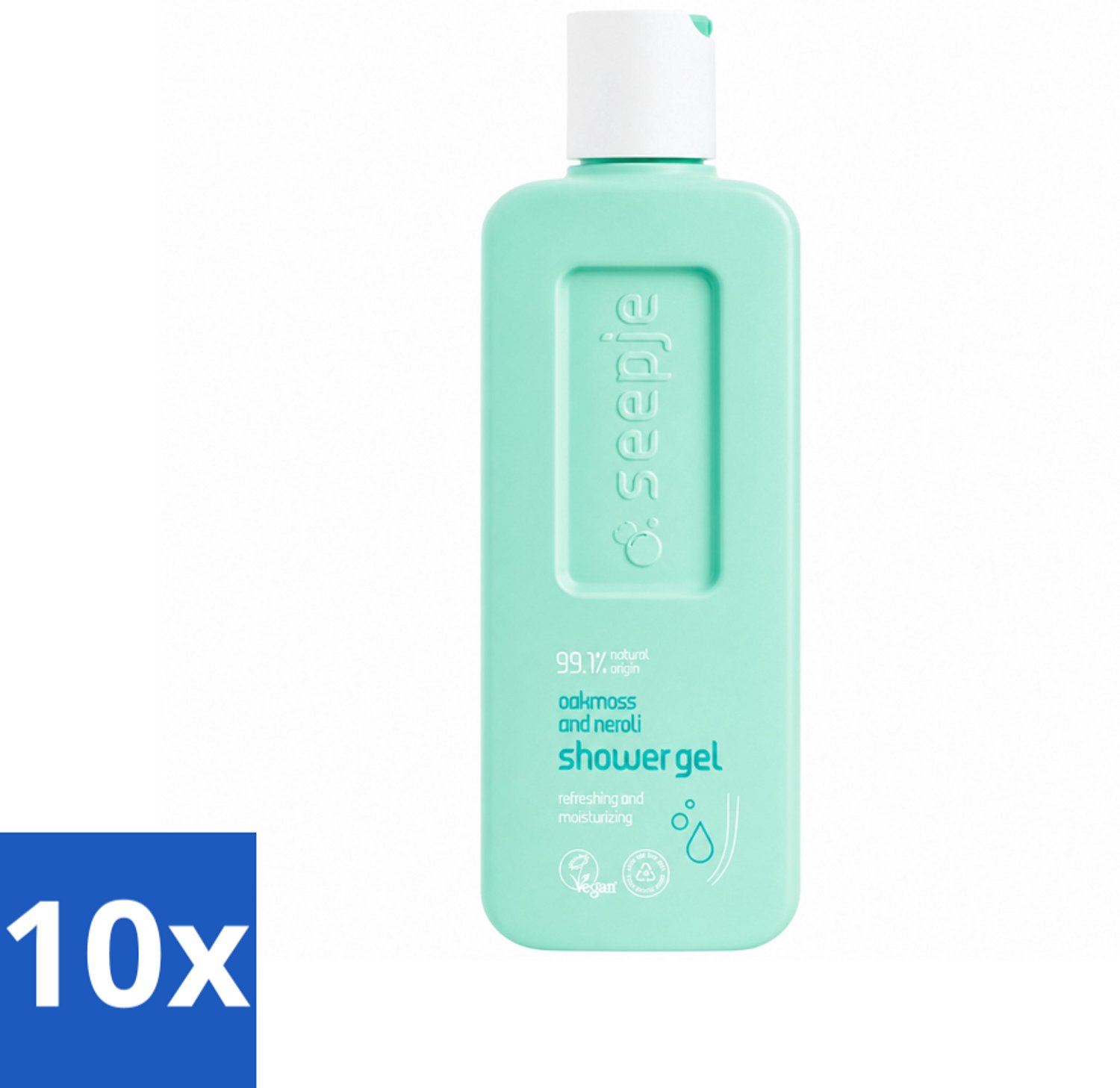 10 x Seepje - Douchegel - Hydraterend & Verfrissend - Eikenmos en Neroli - 300 ml - Voordeelverpakking - 10 stuks