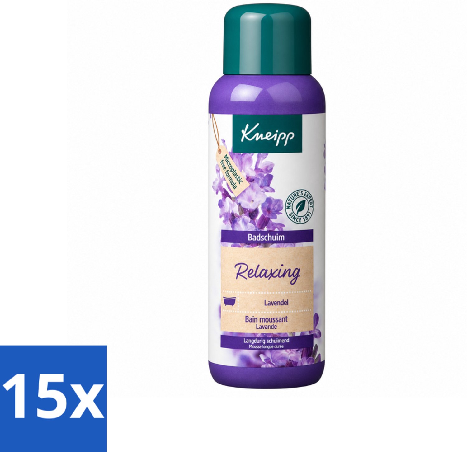 15 x Kneipp - Badschuim - Lavendel - Bloemige geur - 400 ml - Voordeelverpakking - 15 stuks