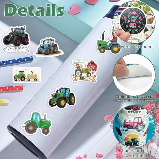Sticker Set van 60 Waterdichte Herbruikbare Stickers voor Kinderen - Kleurrijke Decoratie voor Auto, Notitieboek, Waterfles en Laptop, Perfect als Cadeau voor School en Kinderkamer — cadeau in Spellen & Speelgoed - foto 3