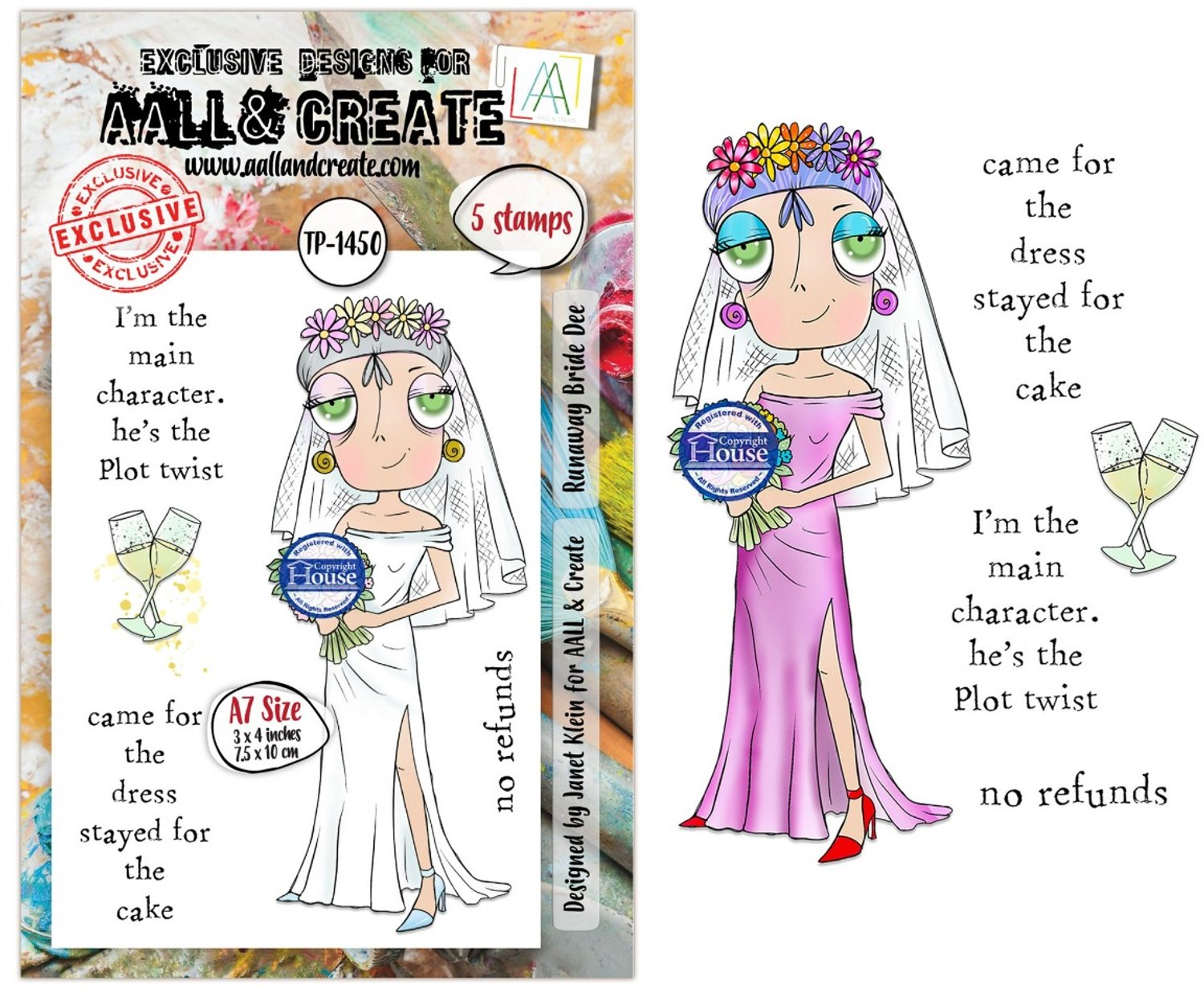 Aall & Create clearstamps A7 - Runaway bride Dee