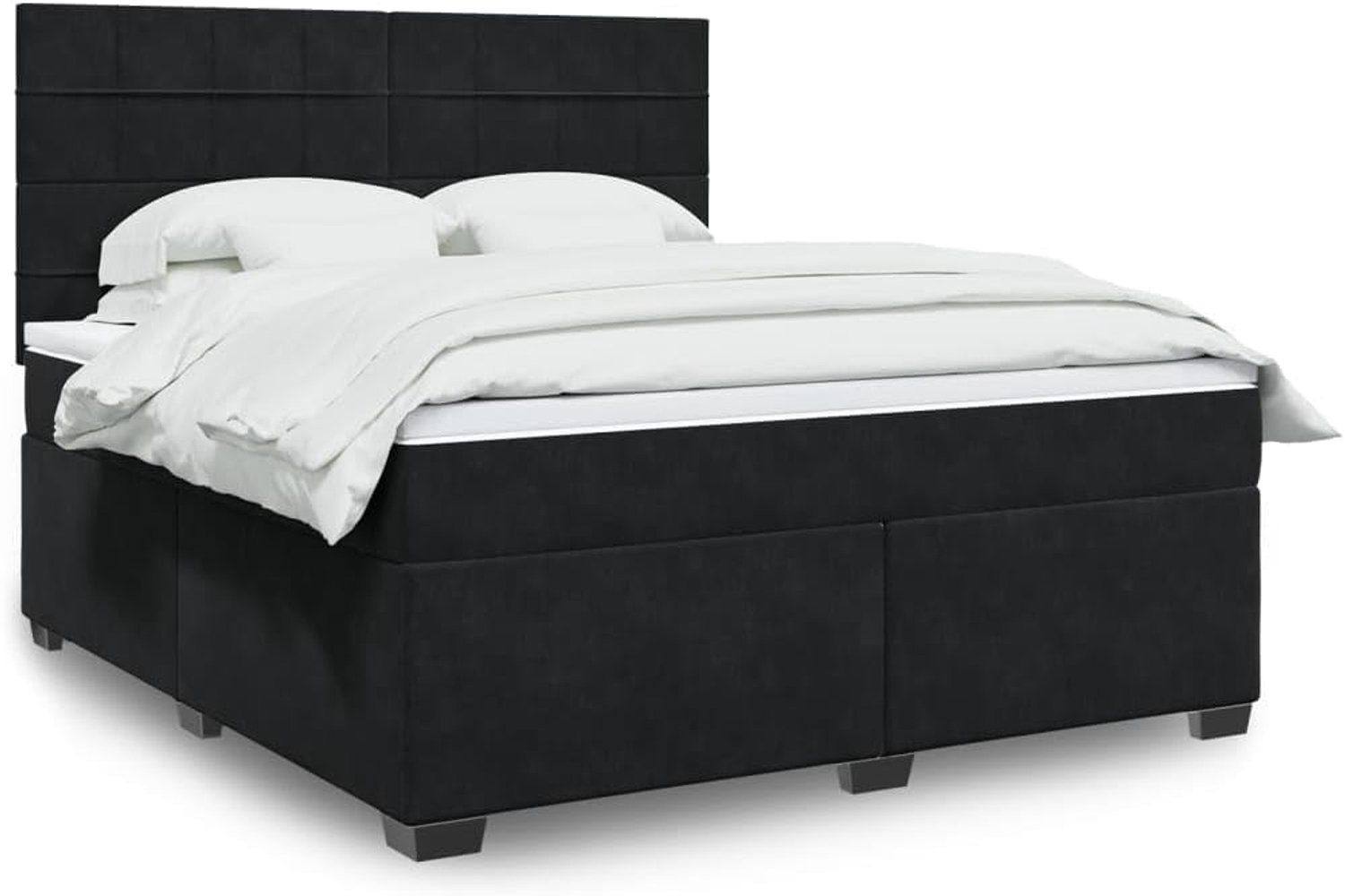 Fluwelen pocketvering boxspring zwart 180x200 cm