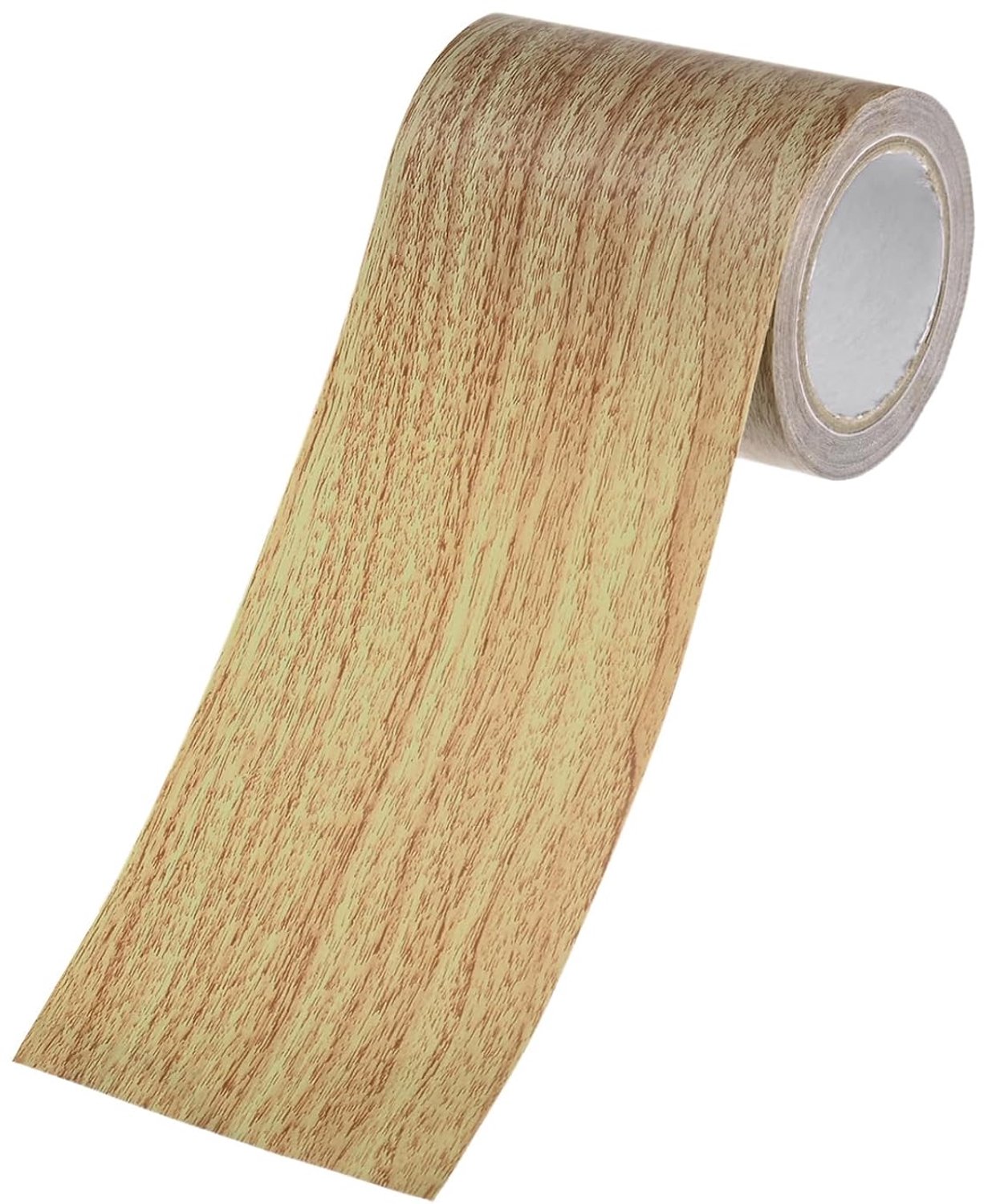 1 rol reparatietape voor houtnerf, 6,5 cm x 3,5 m, realistische textuur, zelfklevend, vloercontactband, papier voor meubel/vloeren/huis [bruine grenen]
