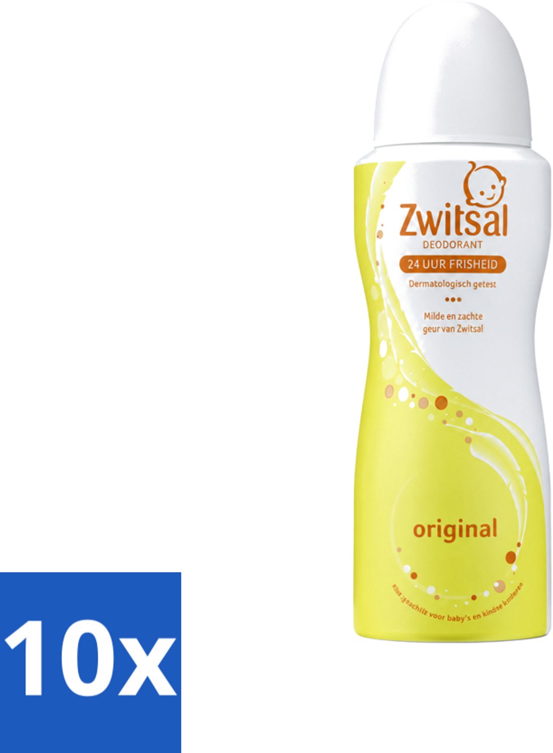 10 x Zwitsal - Origineel - Deodorant Spray - Fris Geurend - Huidvriendelijk - 100 ml - Voordeelverpakking - 10 stuks