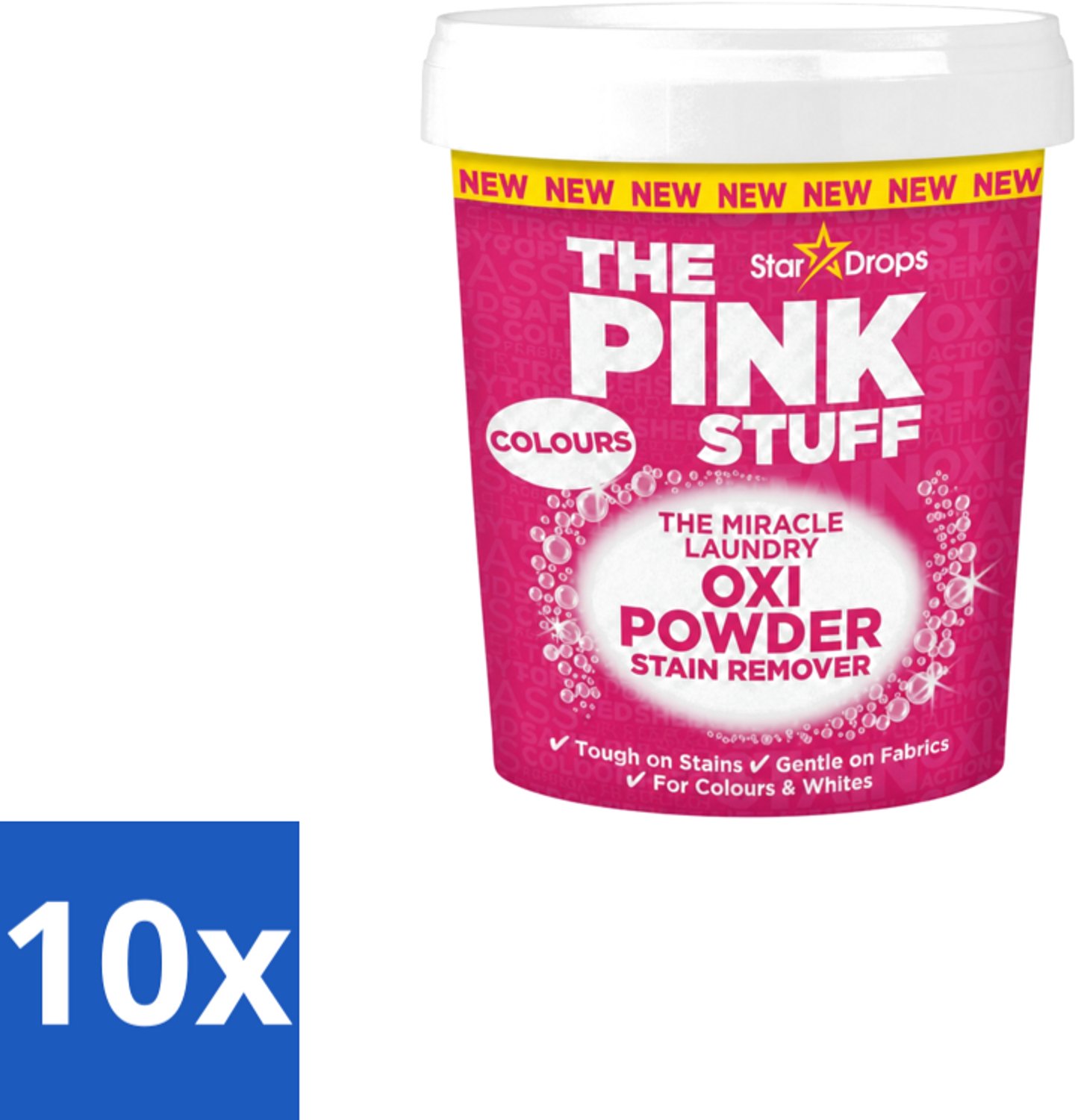 10 x The Pink Stuff - Vlekverwijderaar - Voor Bonte Was - 1kg - Voordeelverpakking - 10 stuks