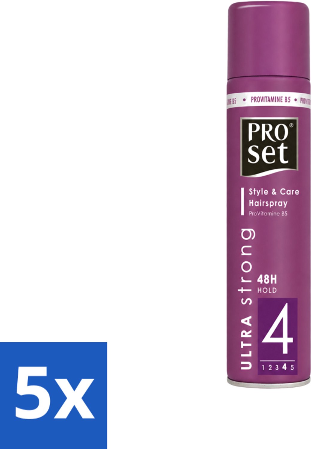 5 x Proset - Haarspray - Ultra Sterk - 48 uur Werking - 250 ml - Voordeelverpakking - 5 stuks