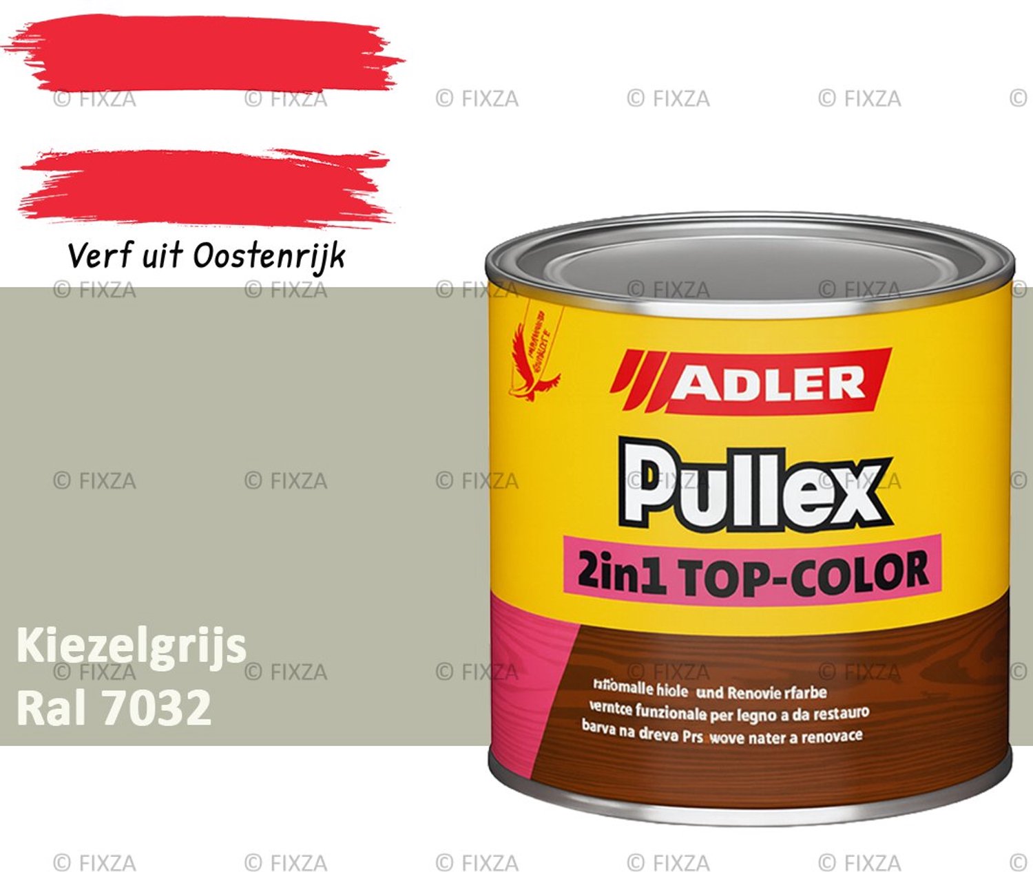 ADLER Pullex 2in1 Top-Color – Kiezelgrijs – 0,75 Liter – Dekkende Houtverf Buiten – Zijdemat