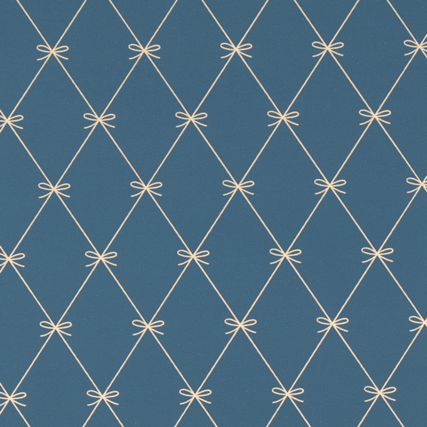 Inpakpapier - cadeaupapier - blauw met gouden ruiten en strikken - 50 cm x 150 meter