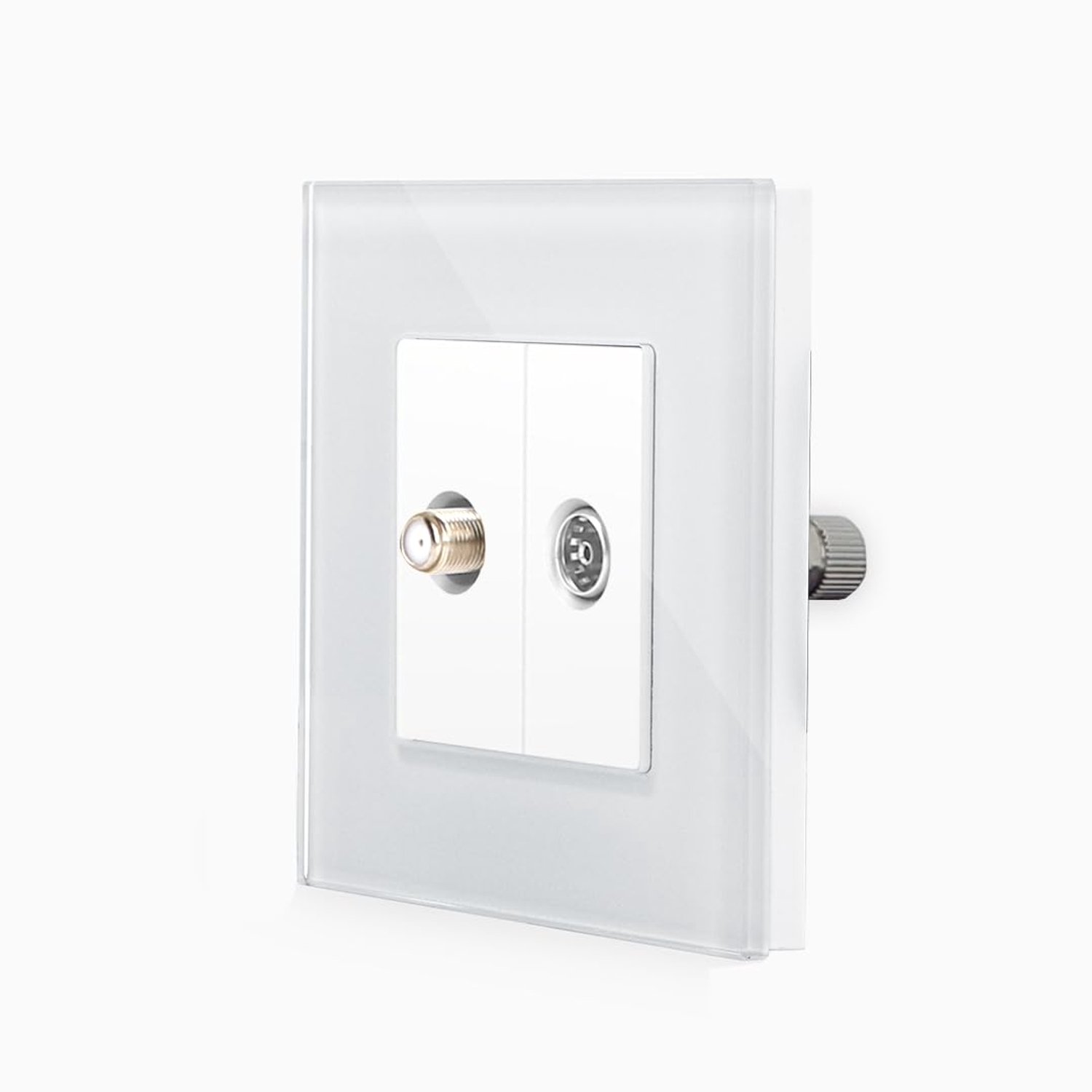 TV en satelliet aansluiting - 60 mm - glazen frame - modern design voor woonkamer - Vemera