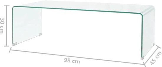 Bijzettafels, meubels voor woonkamer, slaapkamer, 98 x 45 x 30 cm, transparant — afbeelding 2