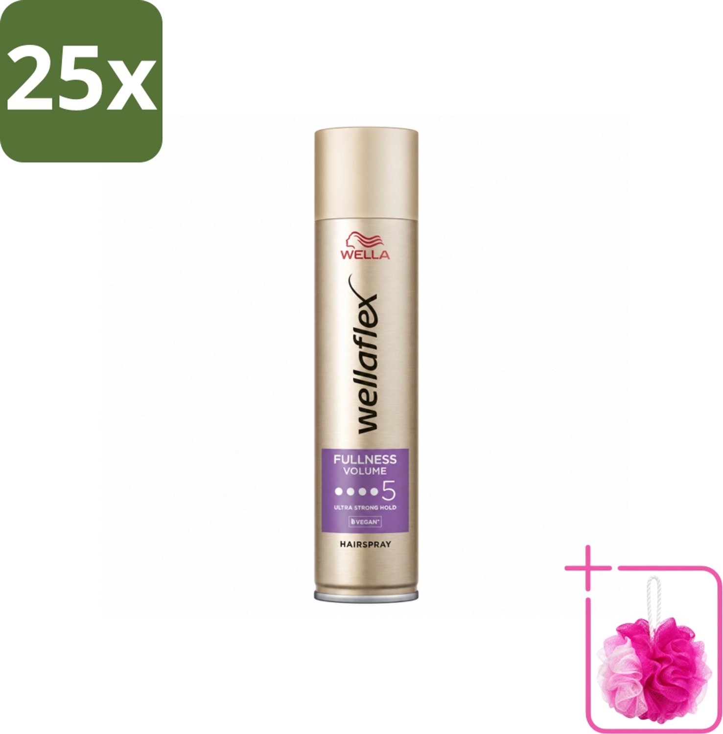 25 x Wella – Flex Fullness Volume Ultra Strong – Haarspray – 250 ml - Bulkverpakking - Haarspray - Douchemop - Volume