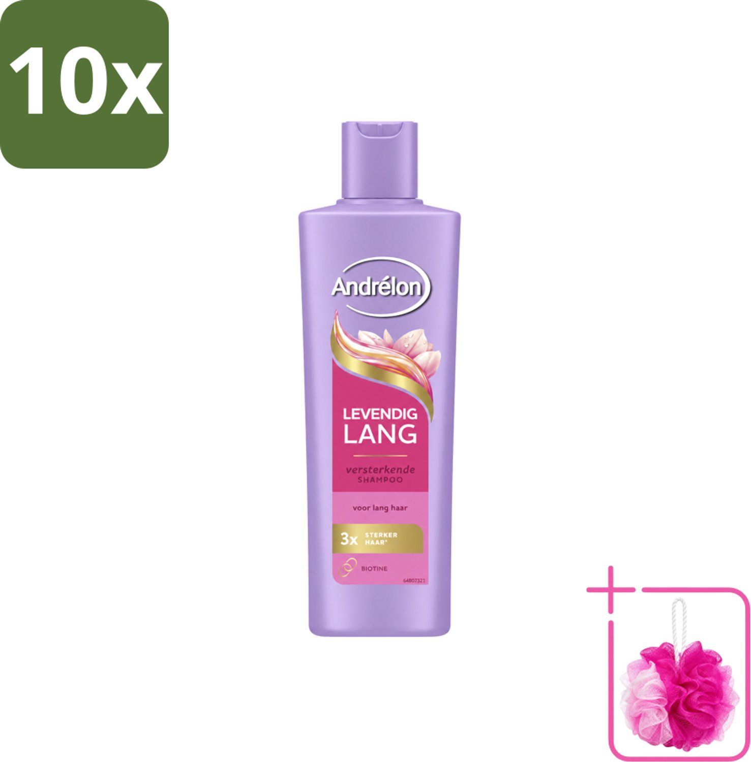 10 x Andrélon – Shampoo – Levendig Lang – 250 ml - Bulkverpakking - Lang haar verzorging - Douchemop - Haar versterken