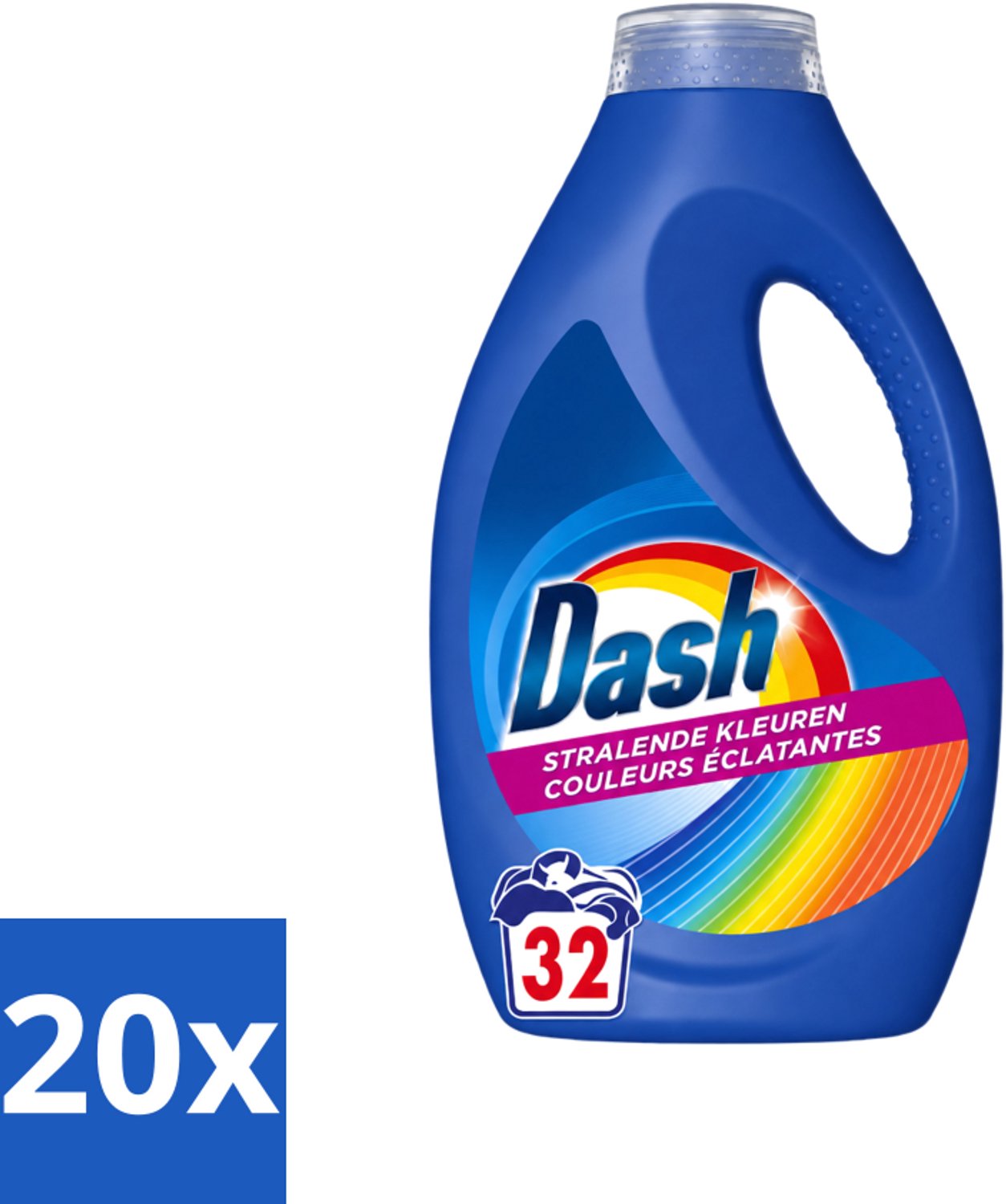 20 x Dash - Stralende Kleuren - Vloeibaar Wasmiddel - Gekleurde Was - 32 Wasbeurten - Voordeelverpakking - 20 stuks