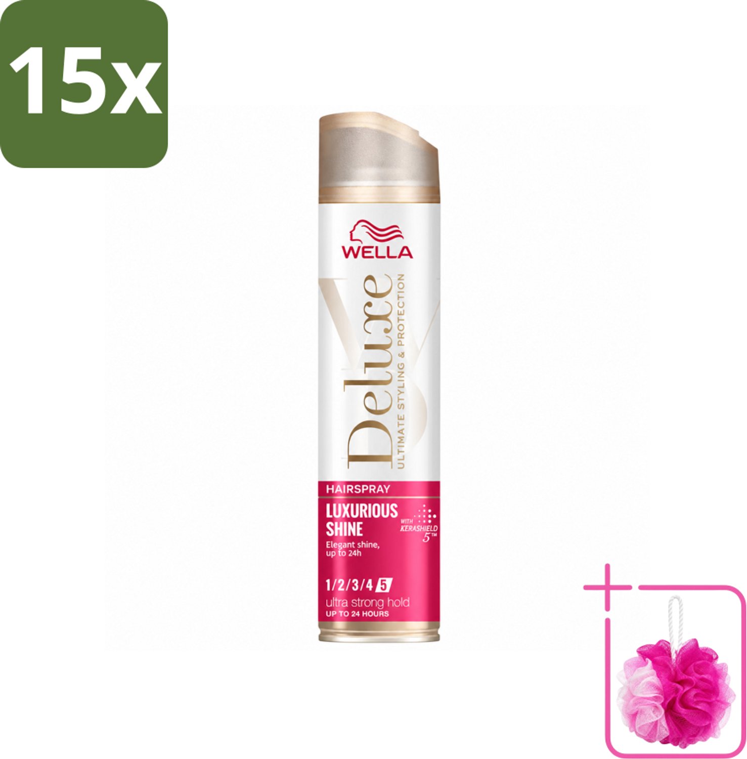 15 x Wella – Deluxe Luxurious Shine – Haarspray – 250 ml - Bulkverpakking - Haarspray - Douchemop - Glans