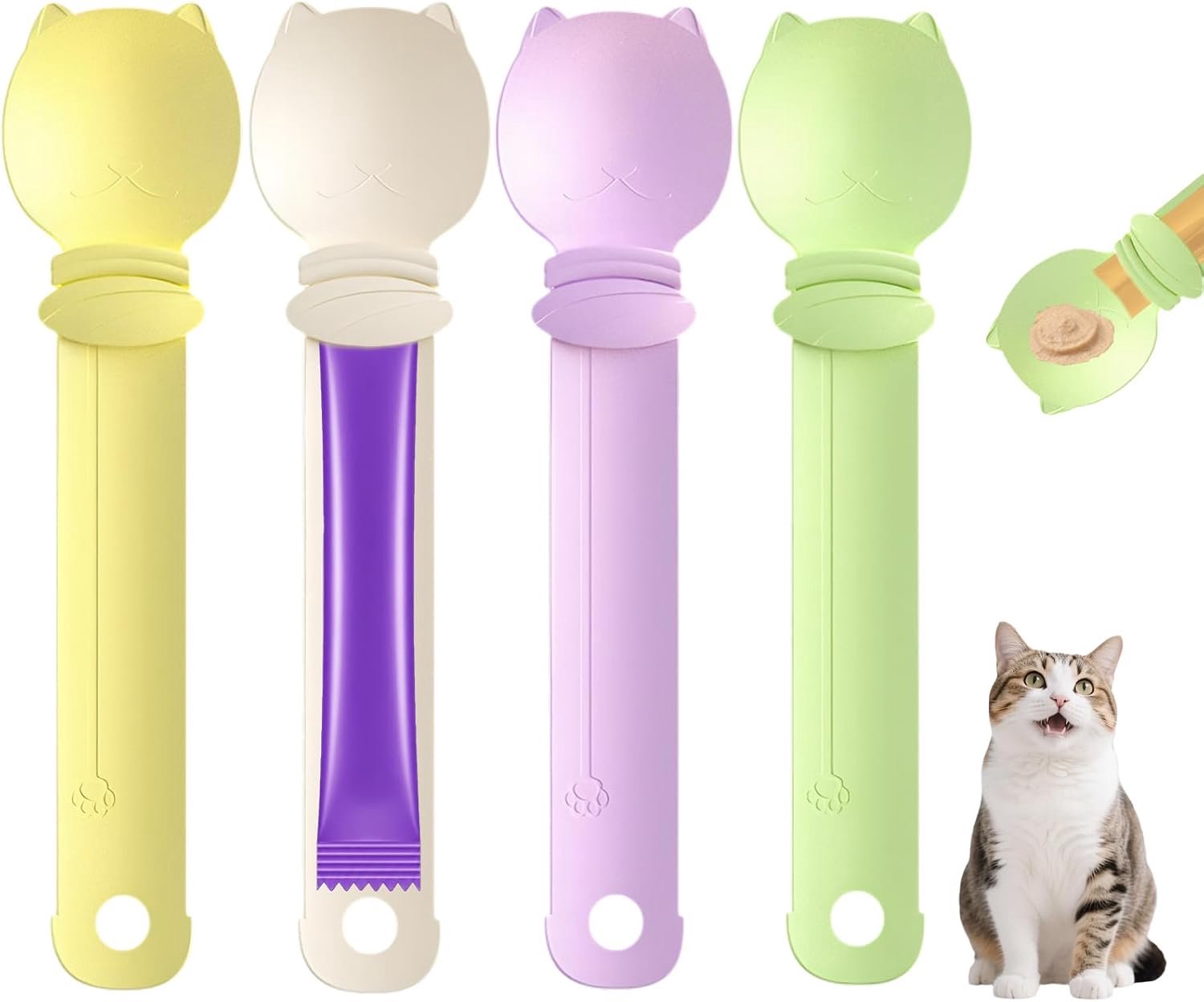 Voerdispenser voor katten, voerdispenser voor katten, 4 stuks, 25 cm lang