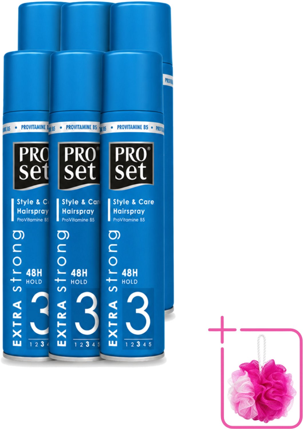 6 x Proset - Haarspray - Extra Sterk - 48 uur Werking - 300 ml - Bulkverpakking - Haarspray - Douchemop - 48 uur fixatie