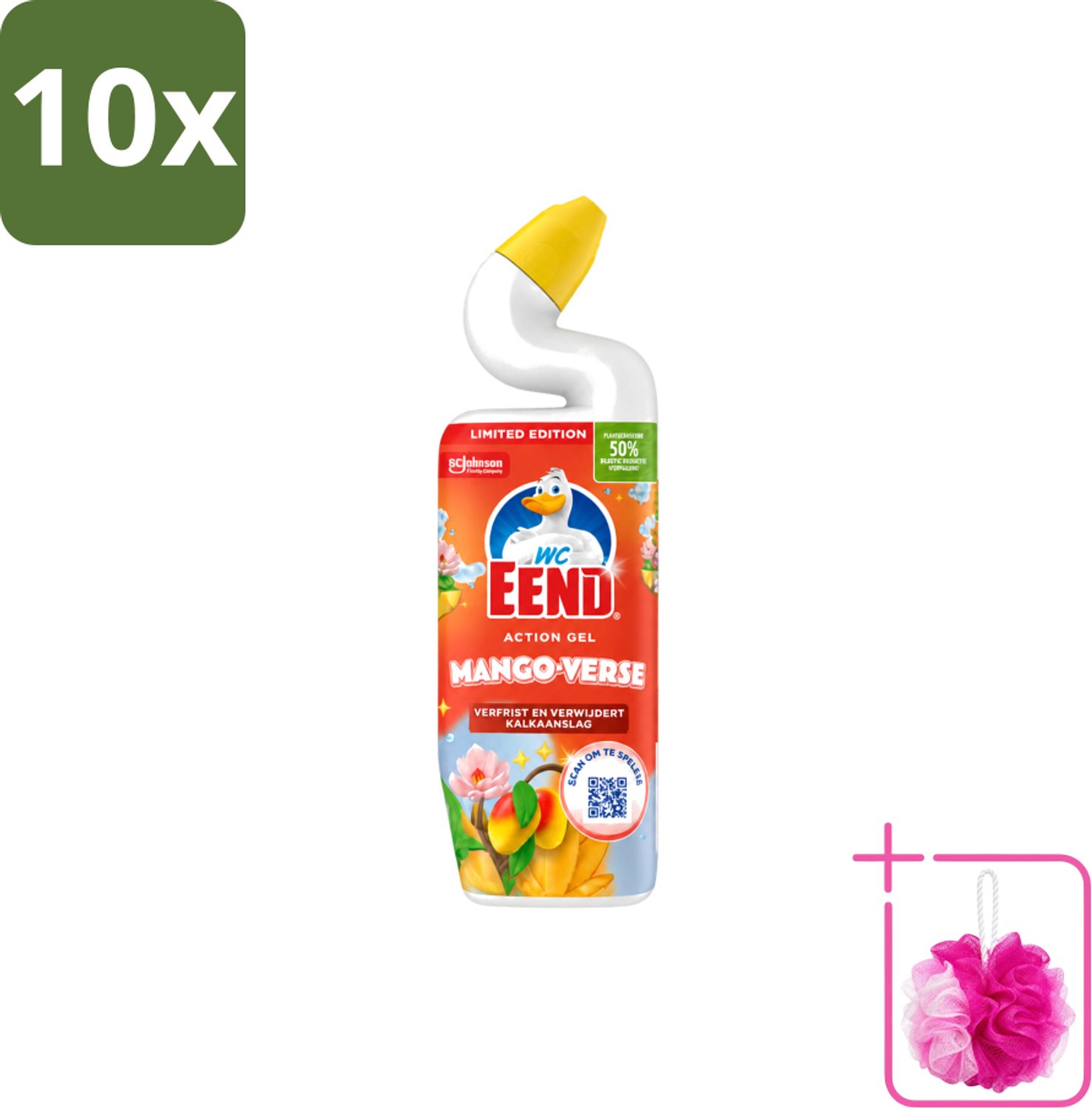 10 x WC Eend – Toiletgel – Action Gel Mango Fresh – 750 ml - Bulkverpakking - Toiletreiniger - Douchemop - Wc reinigen