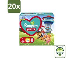 20 x Pampers – Luierbroekjes – Pants Paw Patrol Maat 4 – 72 Luiers - Grootverpakking - Vaatwasstrips - Baby Luier - Luierbroek - Droge Luier - Luier Voor Baby - Luier Met Print