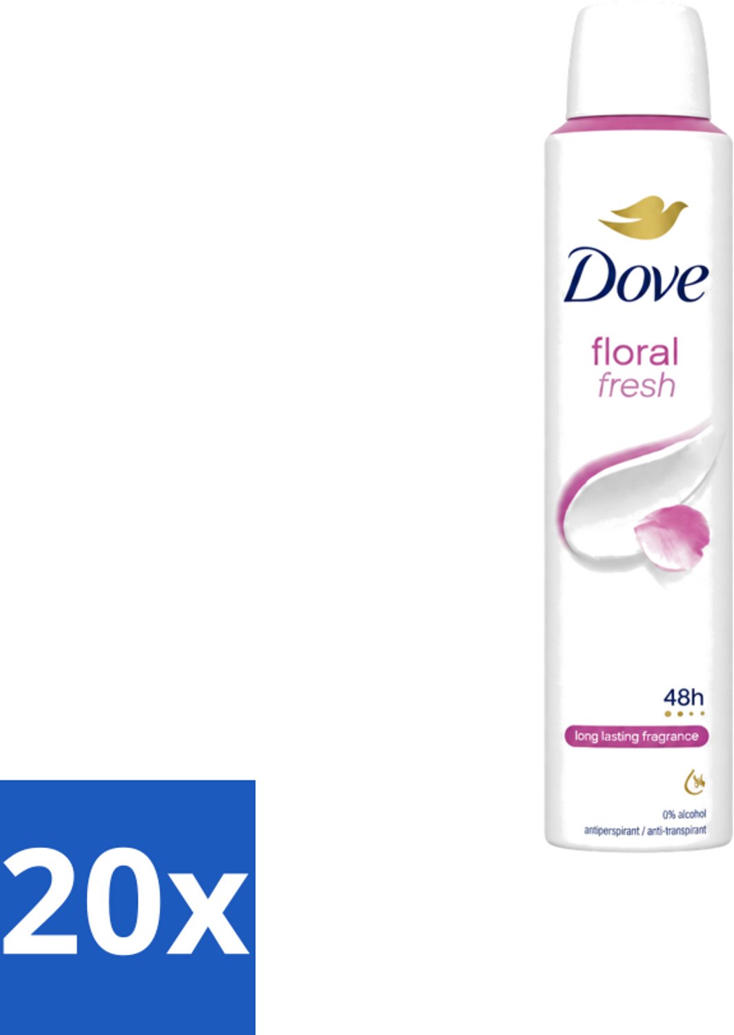 20 x Dove – Deodorant Spray – Floral Fresh – 200 ml - Voordeelverpakking - 20 stuks