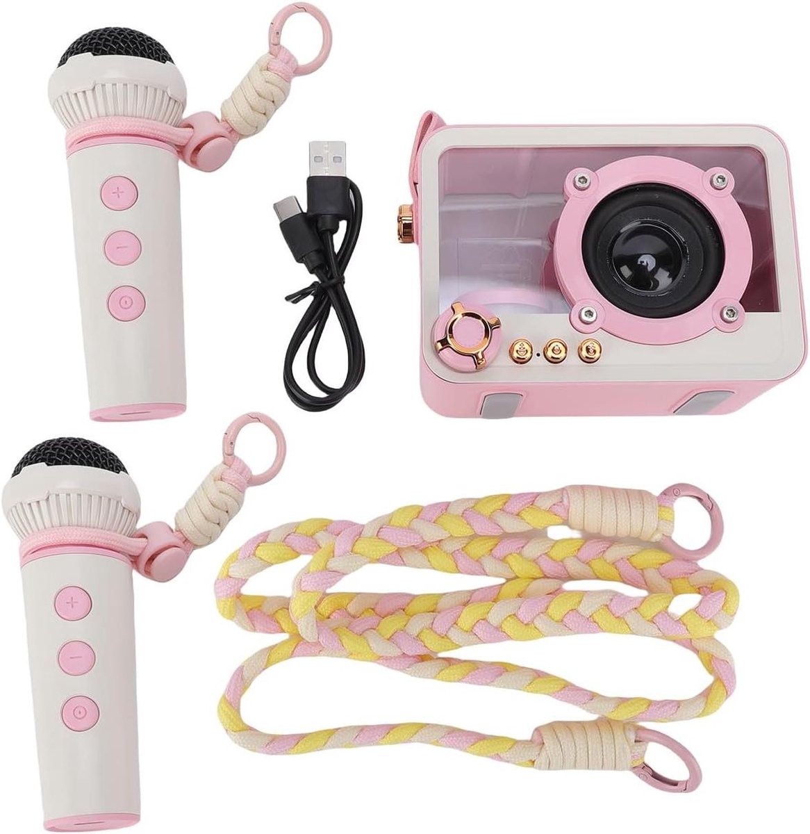 Draagbare Karaoke Machine - Zing Installatie - Feestjes Thuis - Met Dubbele Microfoon - 25 x 16 x 8 cm