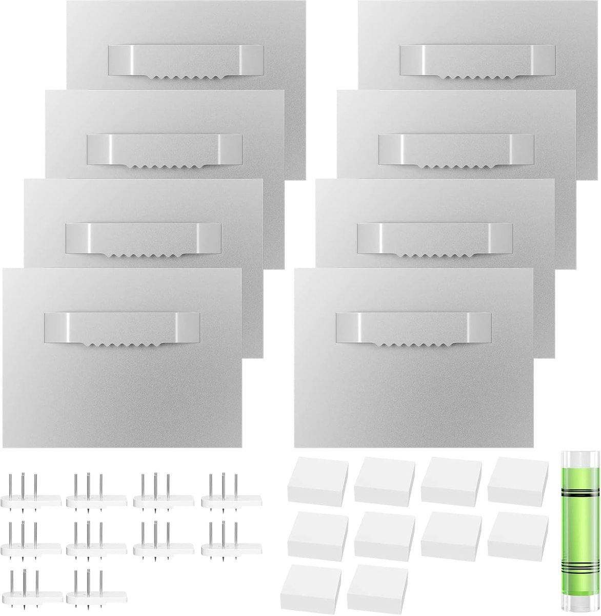 8 stuks fotohangers, zelfklevend, spiegelhouder zonder boren | Hanger voor foto's en spiegels, acrylglas ophanging, aluminium Dibond-ophanging, bevestigingsset om op te hangen, tot 2,5 kg
