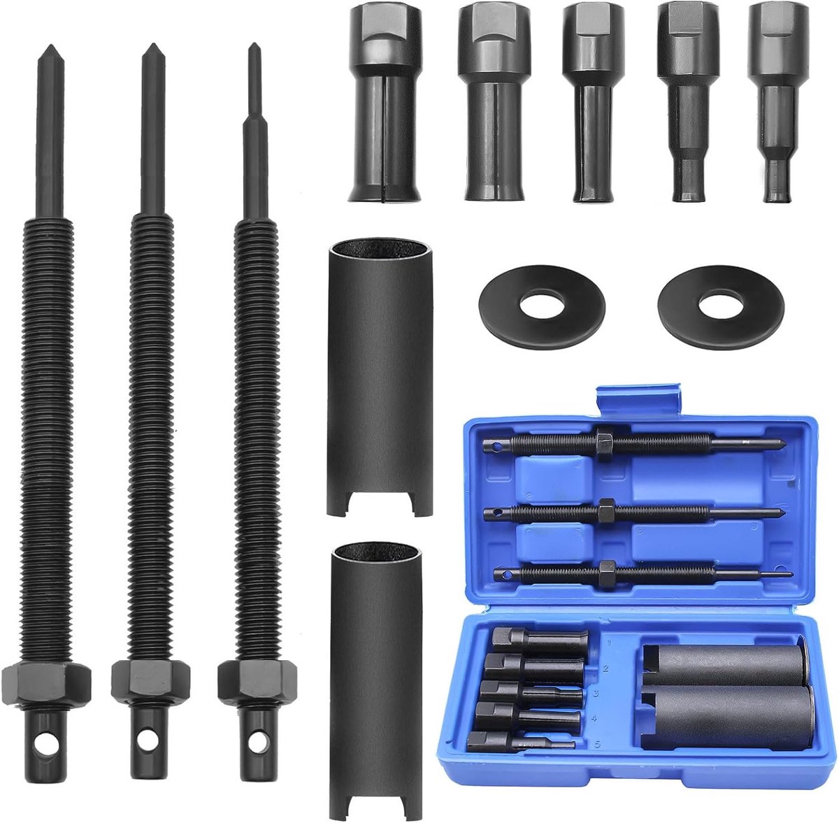 Set van 12 lagertrekkers voor motorfiets, binnengereedschap, 9-23 mm, 5 maten, binnenlagertrekker, kogellagers, voor motorfietsen, fietsen, lagers, demontage