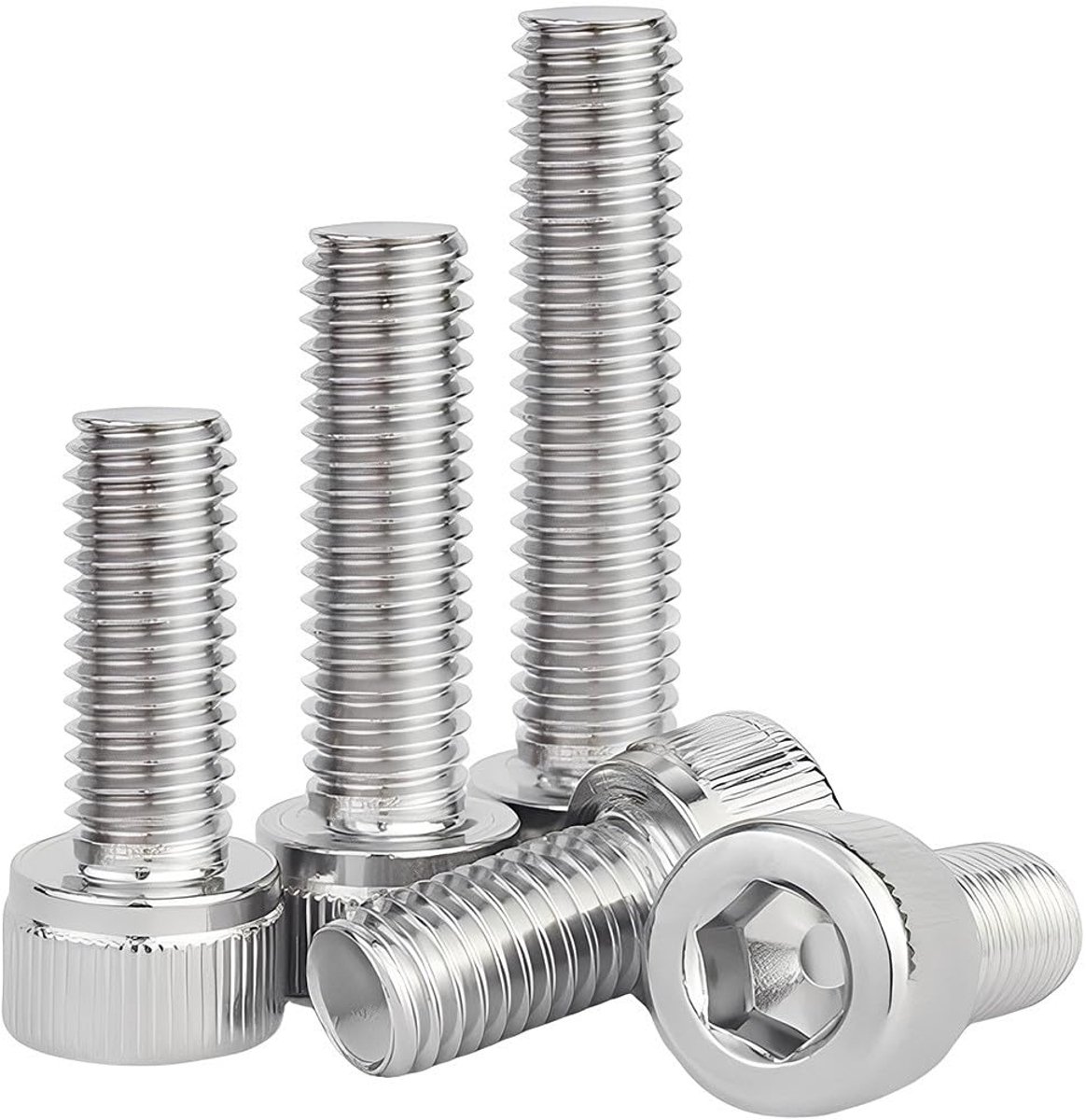 20 stuks cilinderbouten met binnenzeskant M3 x 16 mm - roestvrij staal A2 V2A binnenzeskant schroeven, volledige schroefdraad cilinderkopschroef machineschroeven, zilver