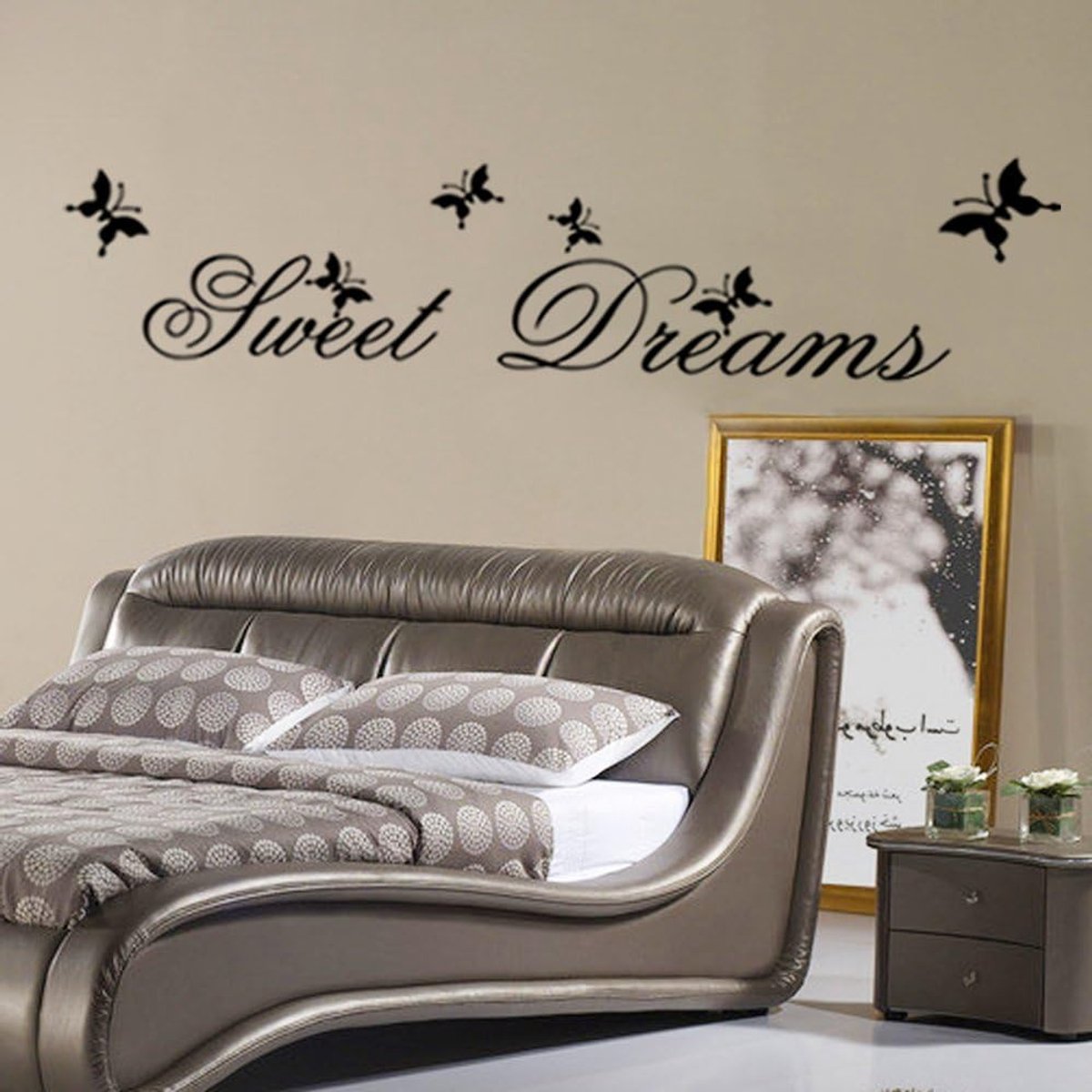 “Sweet Dreams” Woorden Muurkunst Stickers Grote Decoratieve Verwijderbare DIY Vinyl Muurstickers Woonkamer, Slaapkamer, Familie Muurschildering