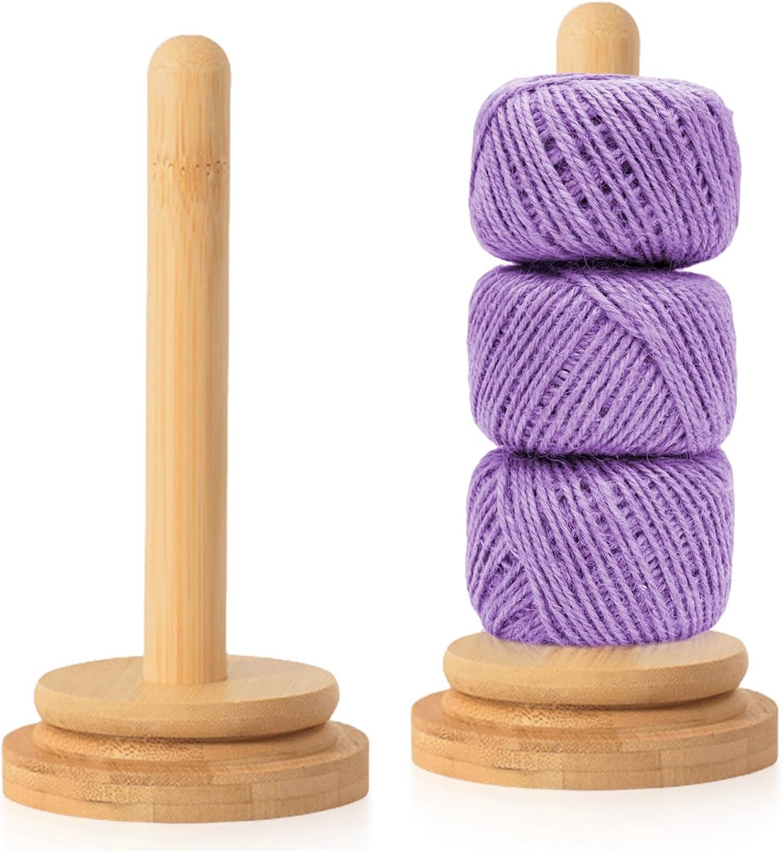 2 stuks, wolwikkelaar, wollen rolhouder, hout, draaibare wolafwikkelaar met kogellagers, wolwikkelaar, garenrolhouder, wollen bolhouder voor breiliefhebbers