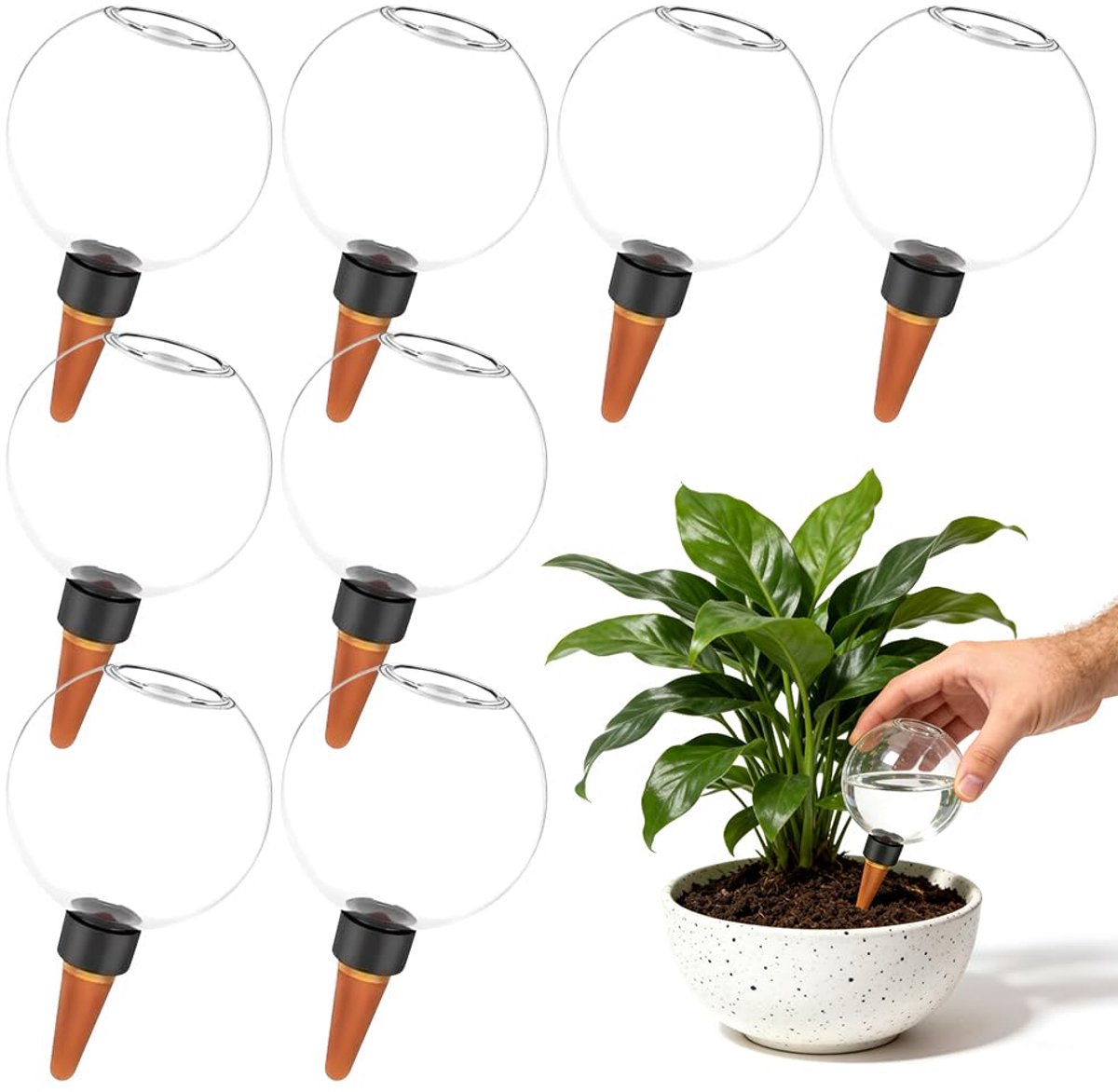 8 stuks waterdispenser planten, irrigatie kamerplanten, plantenirrigatie binnen, automatisch systeem voor binnen en balkon, ideaal voor vakantie en langere afwezigheid