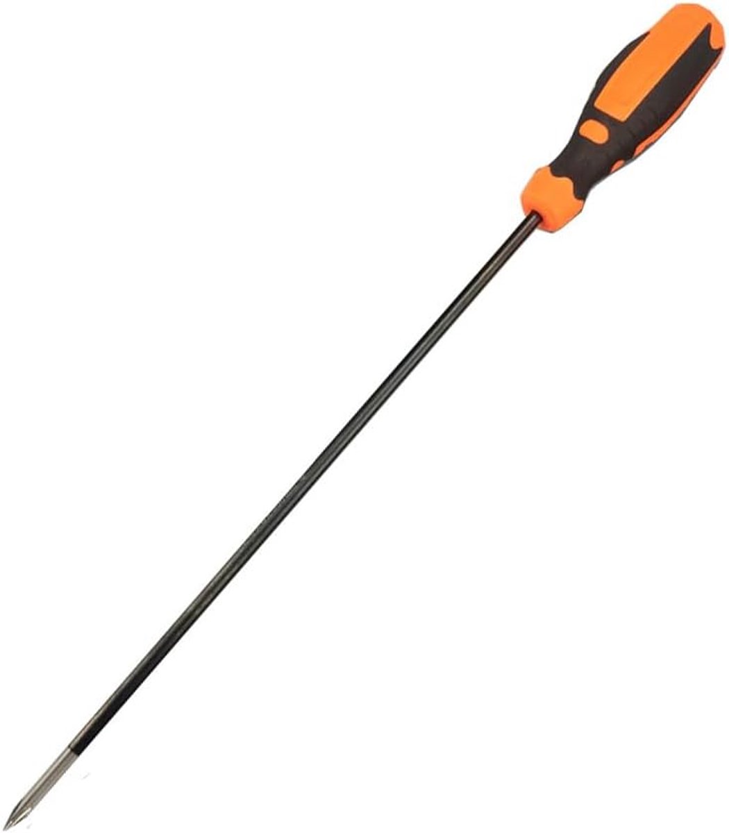 Lange Kruis Phillips Sleufschroevendraaier 6 * 100 mm Magnetische Schroevendraaier Schacht Lengte 300 mm Totale Lengte 420 mm S2 Staal Home Reparatie Handgereedschap (Plat)