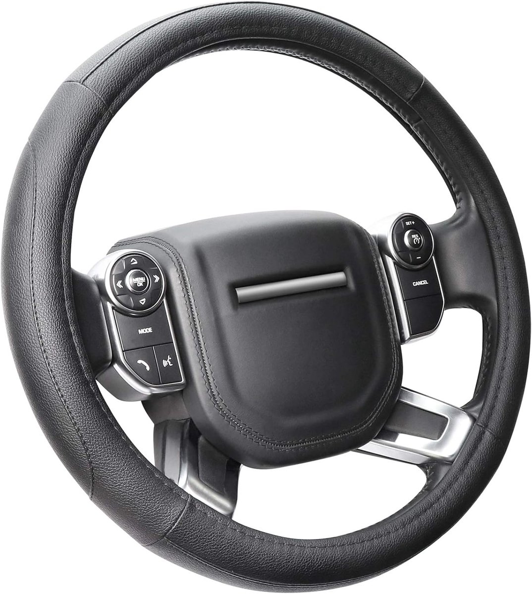 16 inch Microfiber Leer Stuurhoes Auto Universele Stuurwielhoes Antislip Stuur Hoes Autostuurwielhoezen Maat L 39-40.5cm Zwart