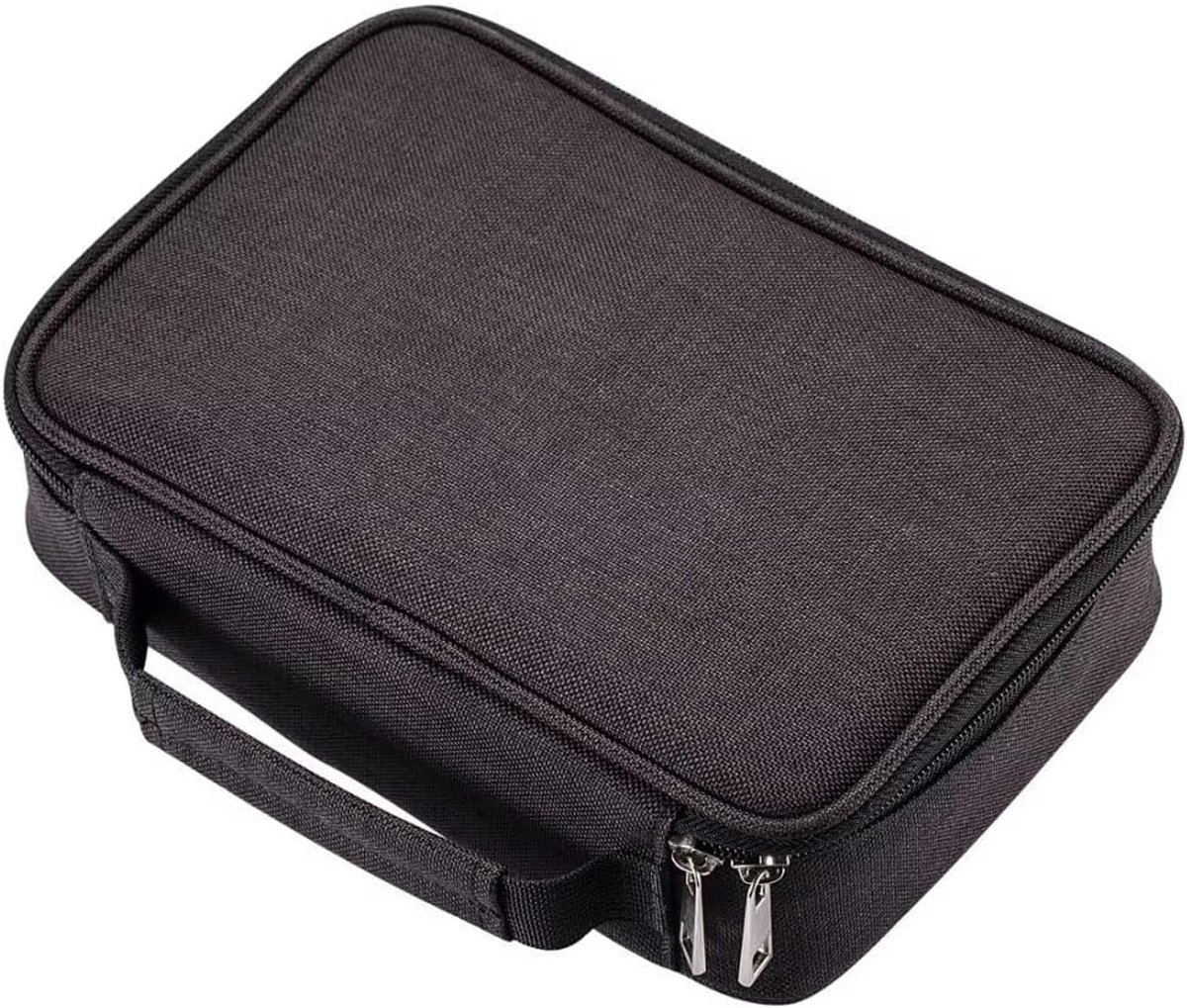 Case, 72 Slots Grote Capaciteit Potloden Cases Potloden Pouch Kleuren Potlodenhouder Organizer Stationaire Bag met Binnenvak met Rits voor Kleine Accessoires(Zwart)