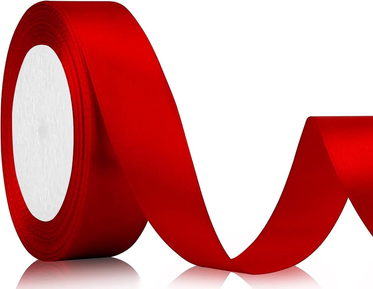 satijn cadeaulint 22 m satijnen lint 20 mm breed rood lint voor bruiloft handwerk en geschenkverpakking bruiloftsdecoratie (rood)