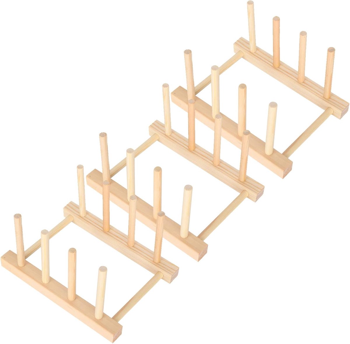 3 Set Kerst Houten Schotel Aftappen Rack Utensils Plaat hout Drogen Stand Pot Deksel Houder Plank Keuken Organizer Kast Drainer voor Bowl Cup Snijplank
