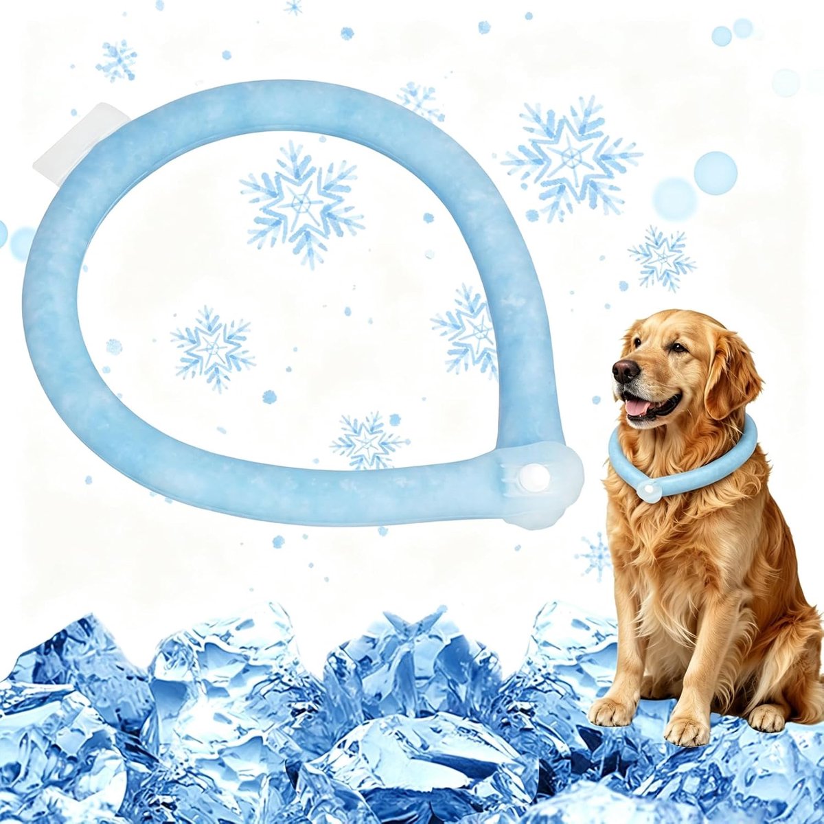Koelhalsband voor honden, koelhalsband voor honden, snel afkoelbaar bij 28 °C, zomerse koele nekwikkel, voor kleine en middelgrote honden met een halsomtrek van minder dan 47 cm, blauw
