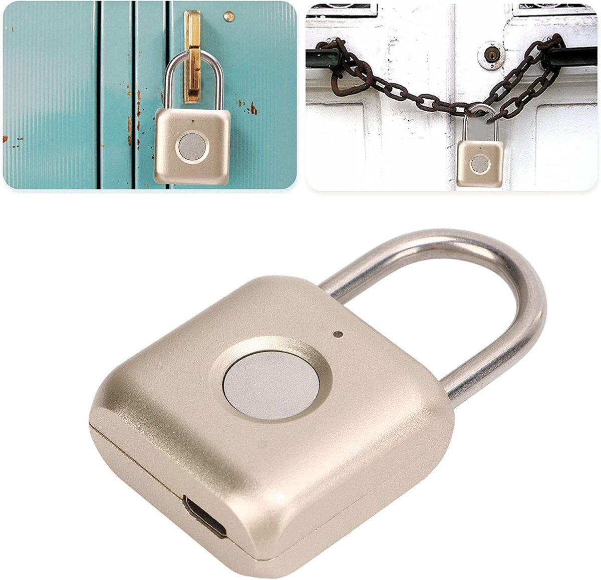 hangslot eLinkSmart digitaal hangslot lockerslot metalen sleutelloze combinatiehangslot voor gymkluisje, schoolkluisje, rugzak koffer, bagage, goud