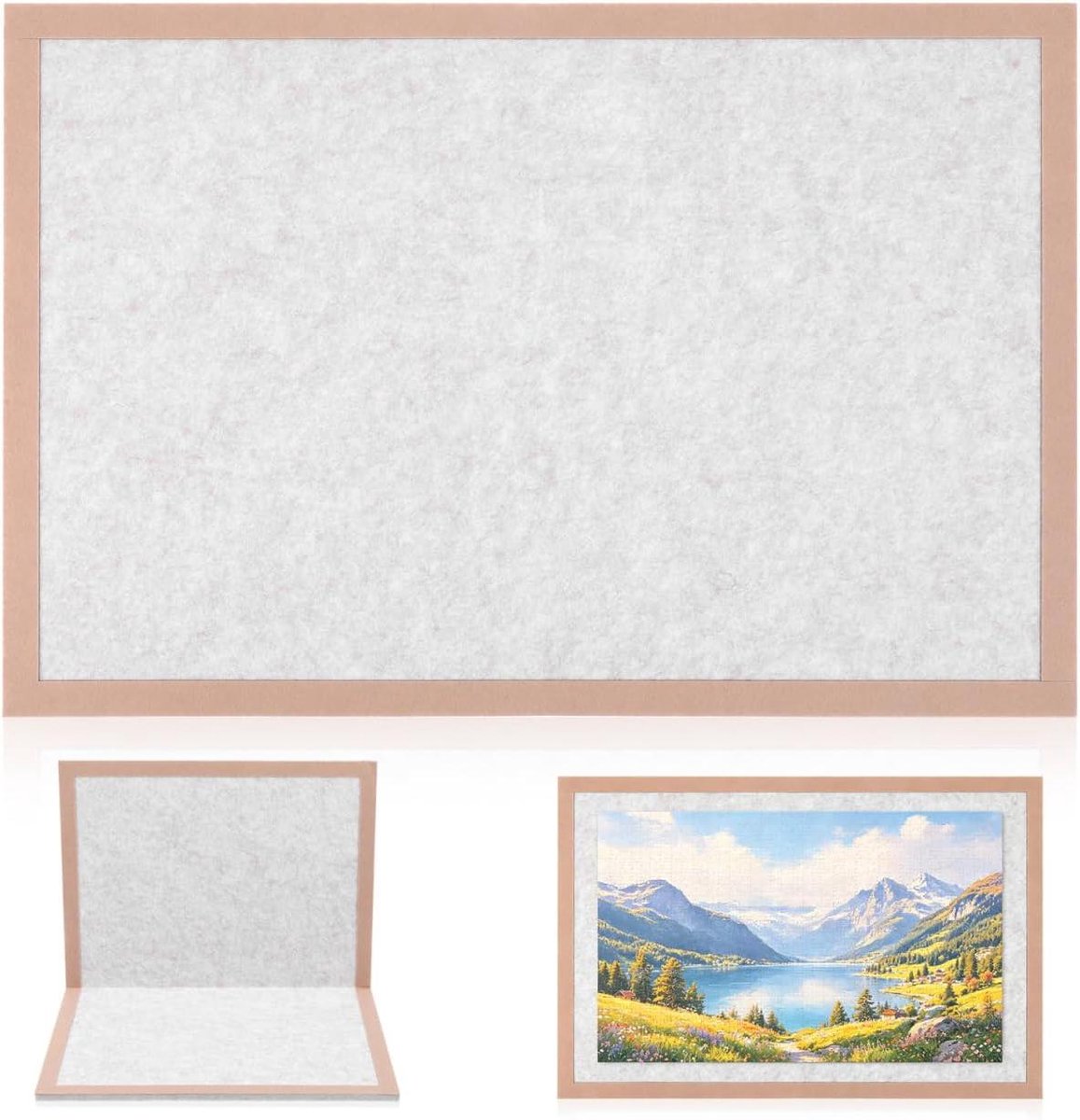 Puzzelmat met frame - Opbergmat puzzel - Puzzels maken - Antislip oppervlak - 60 x 40 cm - Meerkleurig