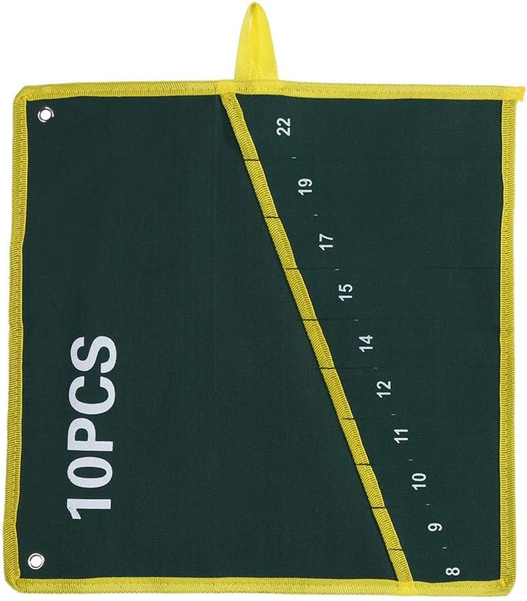 SnelShoppen - Wrench Organizer Bag - Roll-Up Spanner Tool Storage Bag - Duurzaam Canvas - 6/8/10/12/14/25 Tassen (10 Stuks) - Ideaal voor Handgereedsc