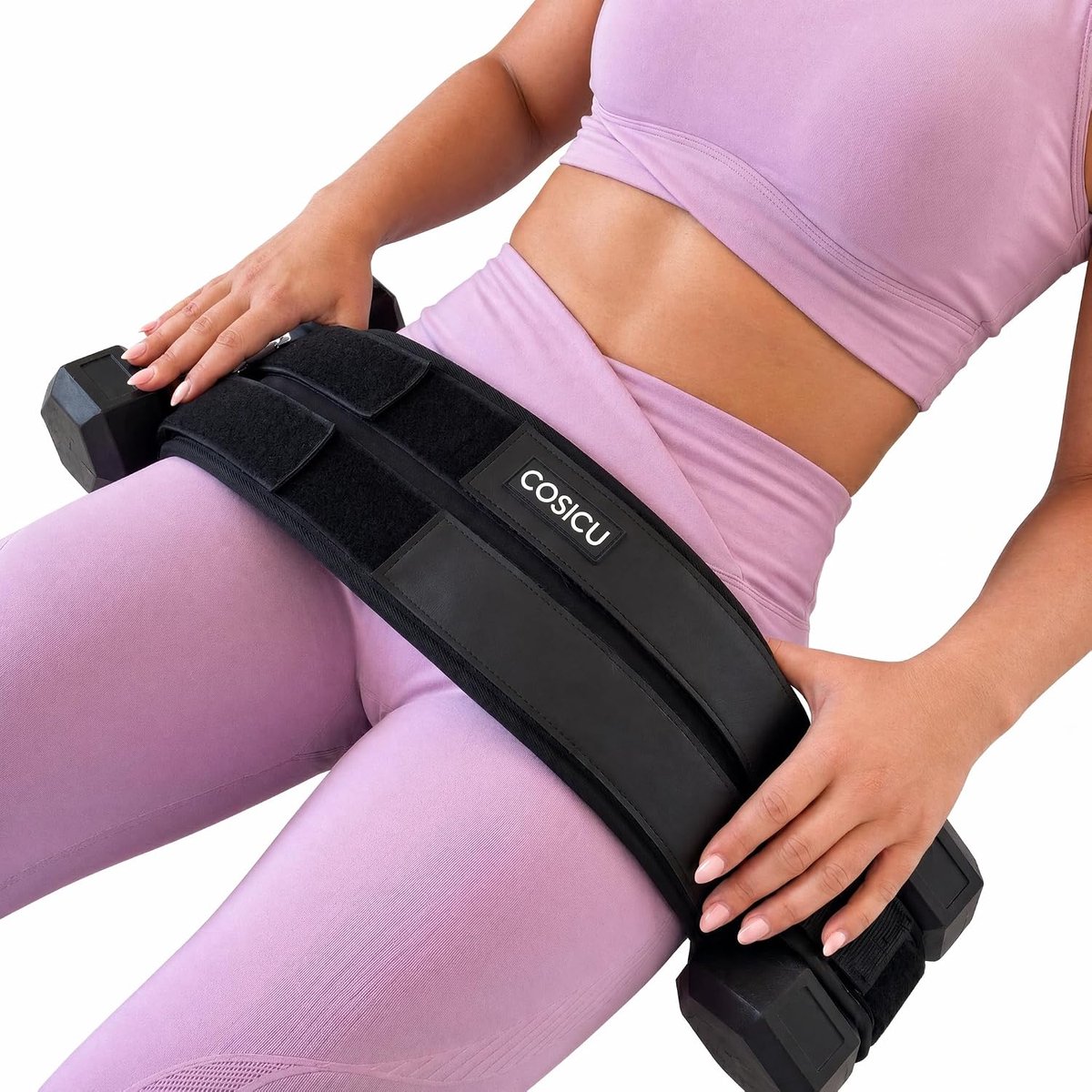 SnelShoppen - Hip Thrust Gürtel met 13mm Premium-Polstering voor Hantels & Glute Training | Verstelbaar van 50-76 cm, Belastbaar tot 180 kg, Ideaal vo