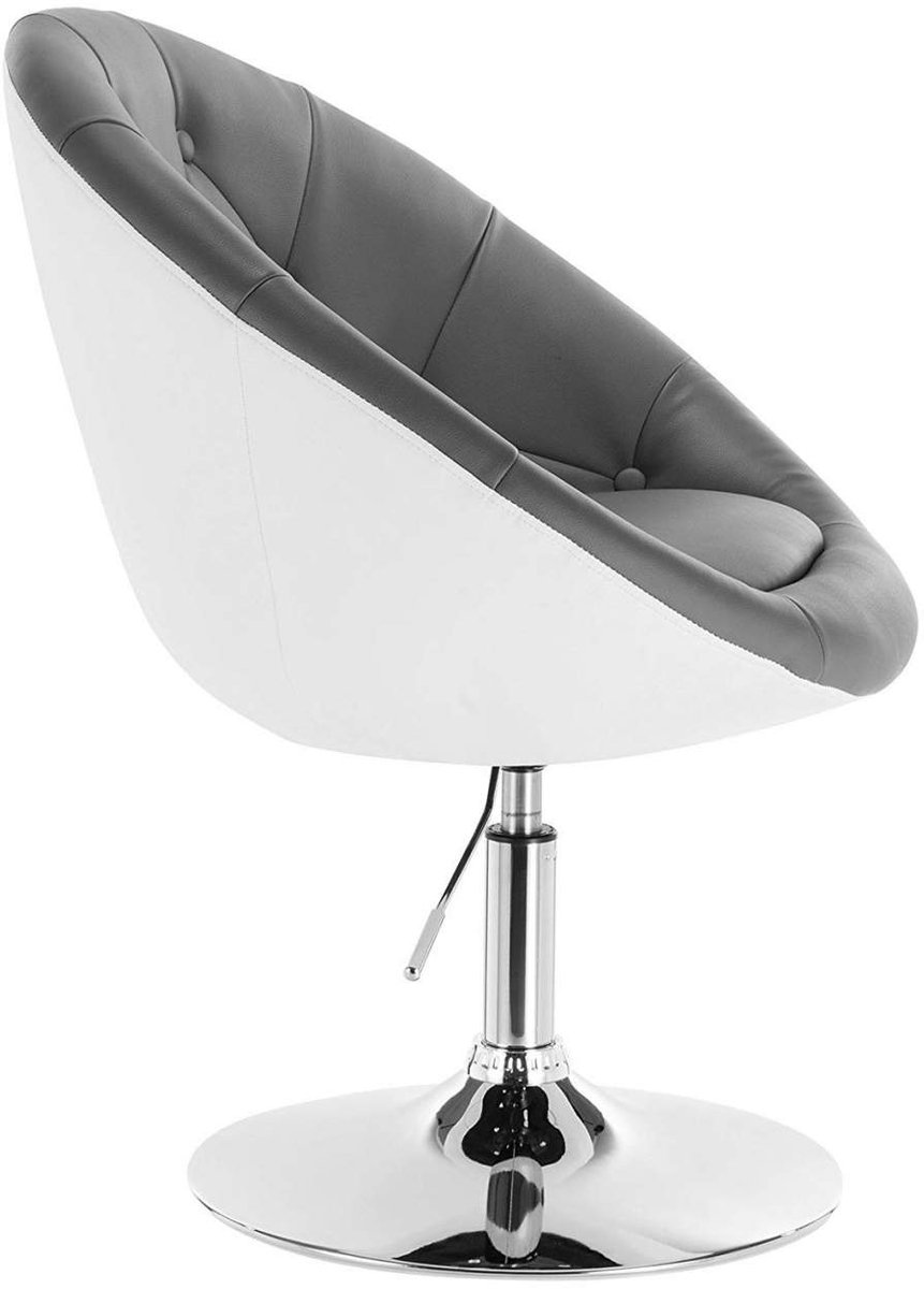 SureDeal® - 1 - Barsstoel Loungestoel - Armleuning Kunstleer Kleuren - 46x44x93 cm - Grijs