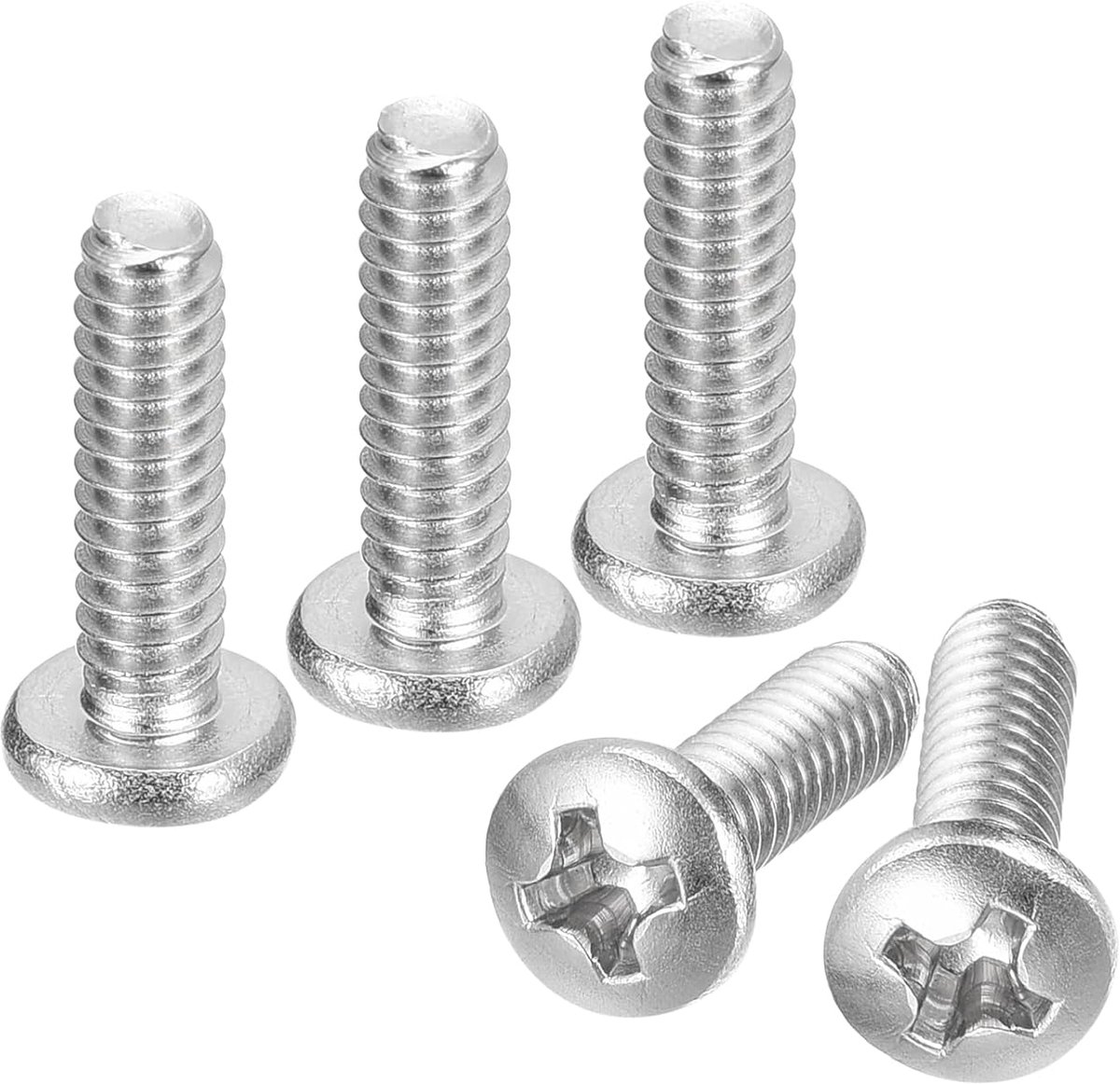 50 stuks Phillips ronde kopschroeven, #6 - 32 x 1/2 inch machineschroeven, 304 roestvrij staal, kruiskopschroeven, volledige schroefdraad, hoogglans