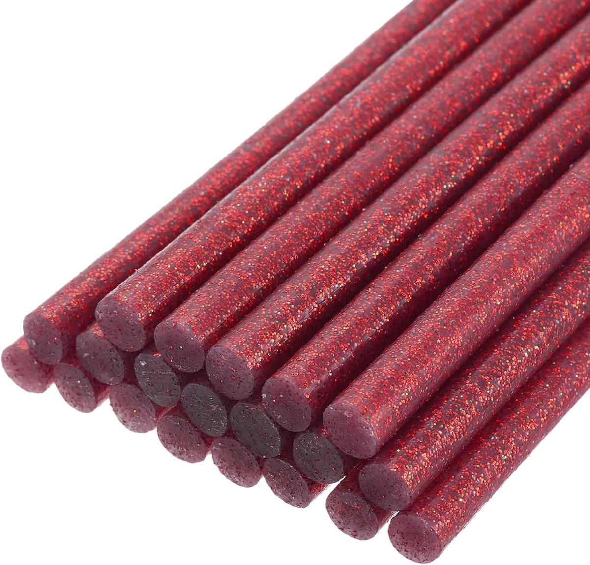Mini lijmpistoolstaafjes, 10 cm x 0,71 cm, hoogklevende lijmstaafjes voor lijmpistool, glitter rood, 30 stuks